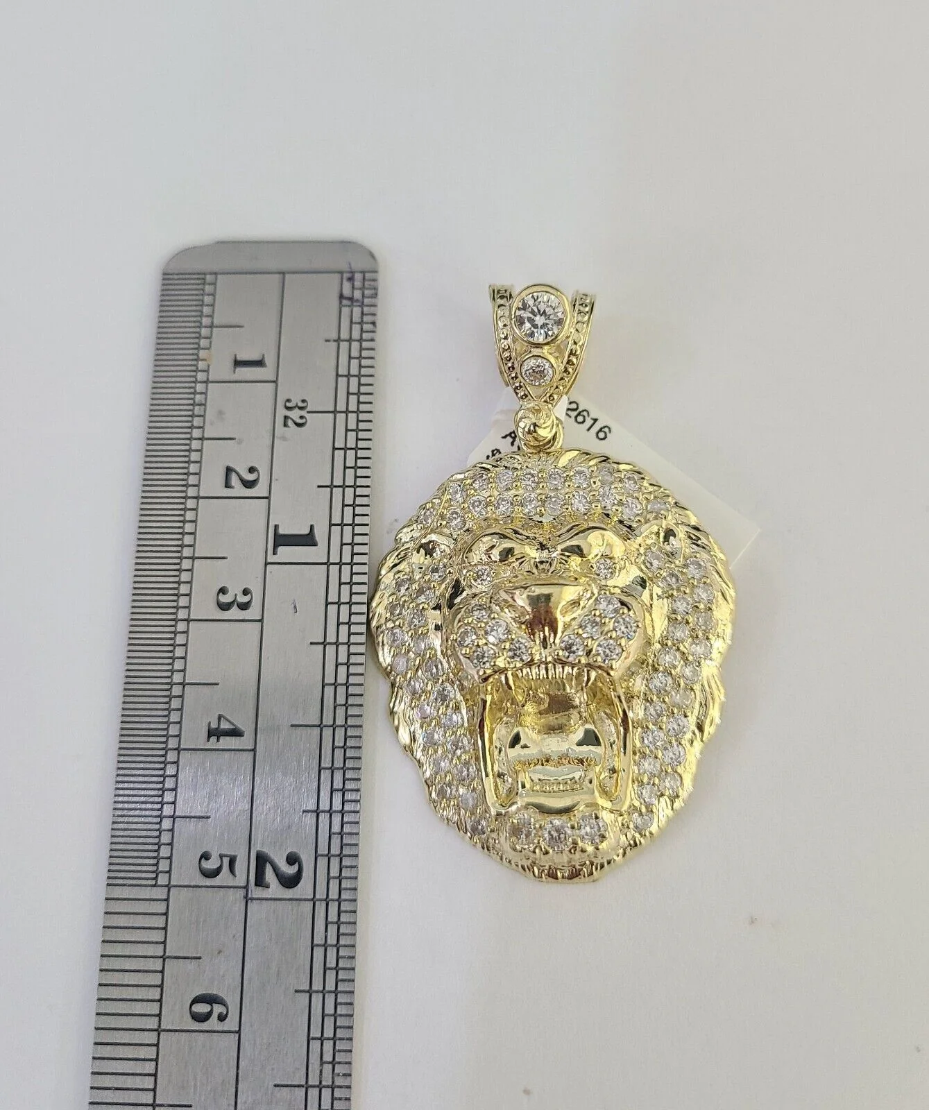 10k Solid Rope Chain Roaring Lion Charm Set 4mm 20"-28" Necklace Gold Yellow - Image 3