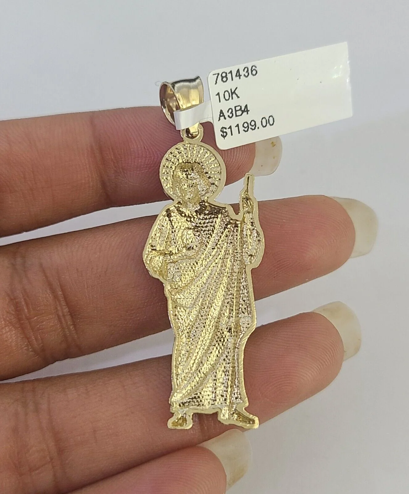 10k Solid Rope Chain Saint Jude Charm Set 4mm 18"-30" Necklace Gold Pendant - Image 6