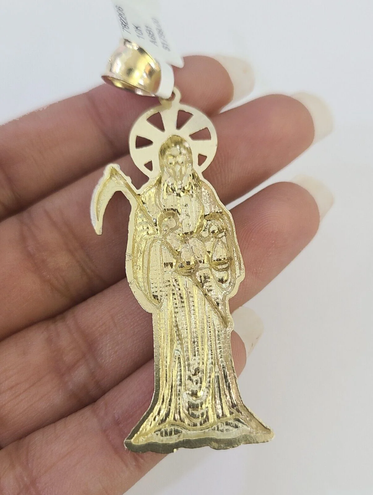10k Solid Rope Chain Saint Reaper Charm Set 4mm 18"-30" Necklace Gold Pendant - Image 7
