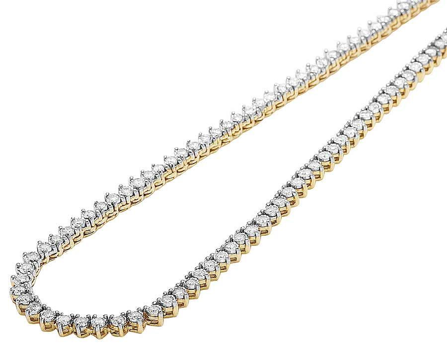 10k Solid Tennis Ice Chain Real Gold 22 Inch Necklace 3mm Genuine 1.85CT Diamond - Image 2
