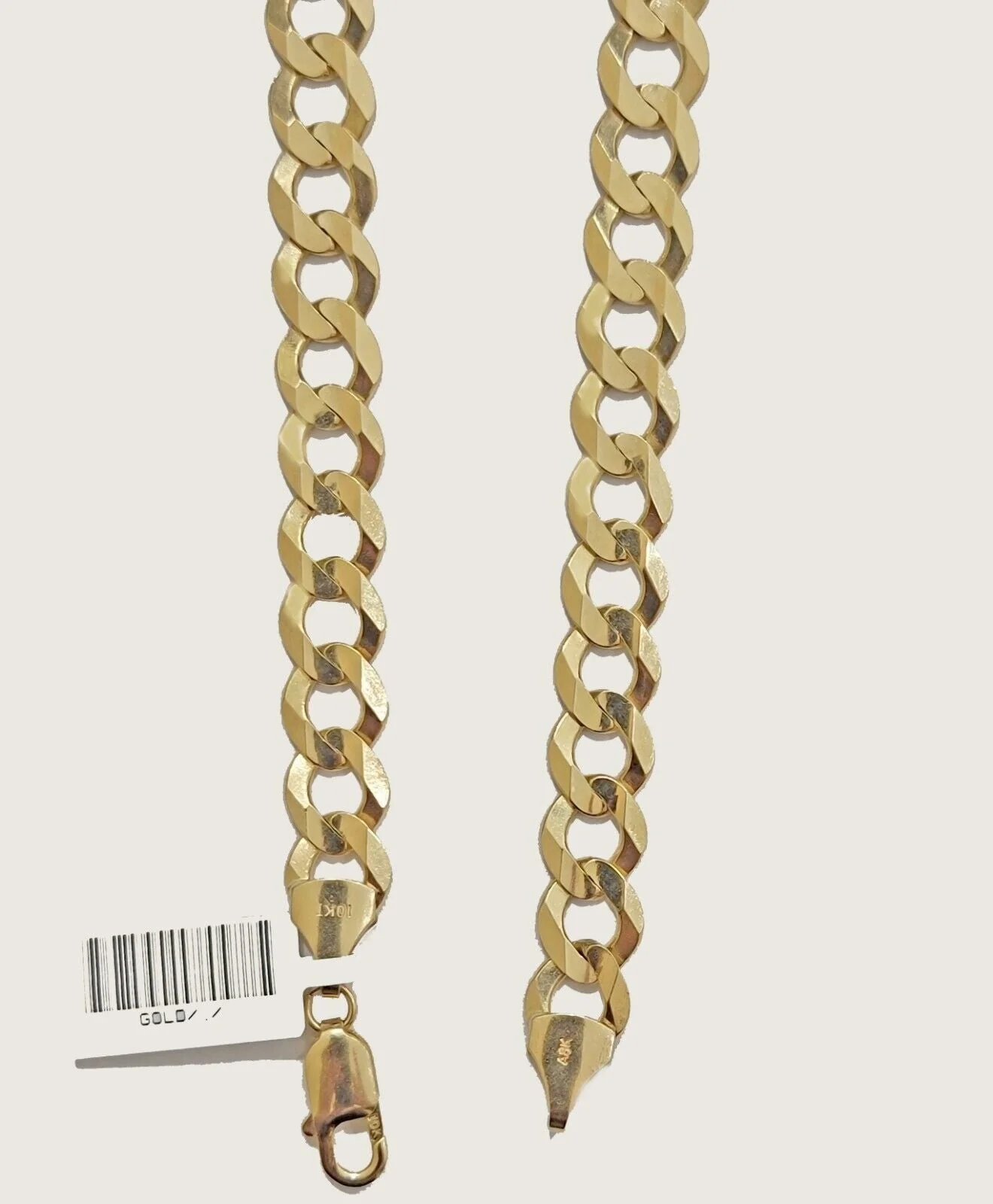 10K Solid Yellow Gold 10mm Cuban Curb Link Chain Necklace 24 Inch Men, Real 10kt - Image 6
