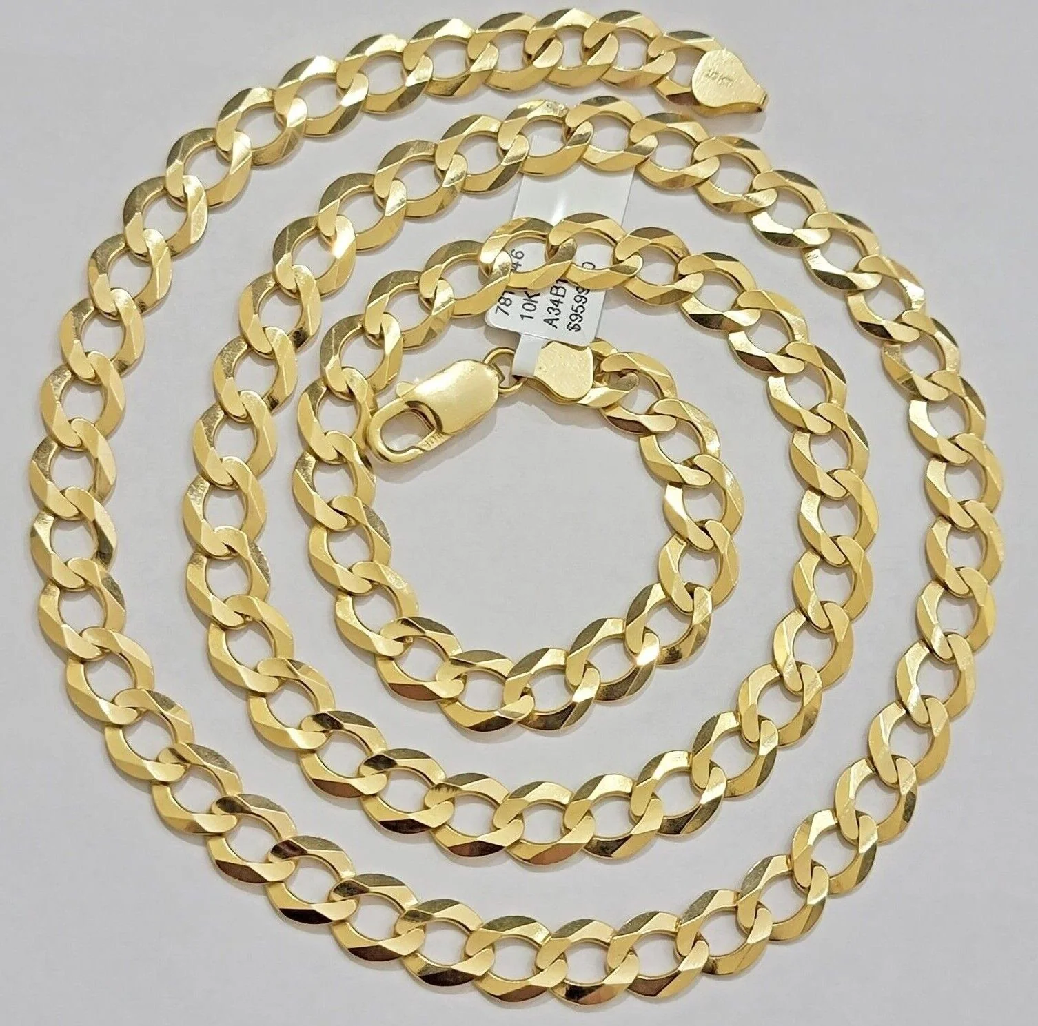10K Solid Yellow Gold 9mm Cuban Curb Link Chain Necklace 28 Inch Mens, Real 10kt - Image 3