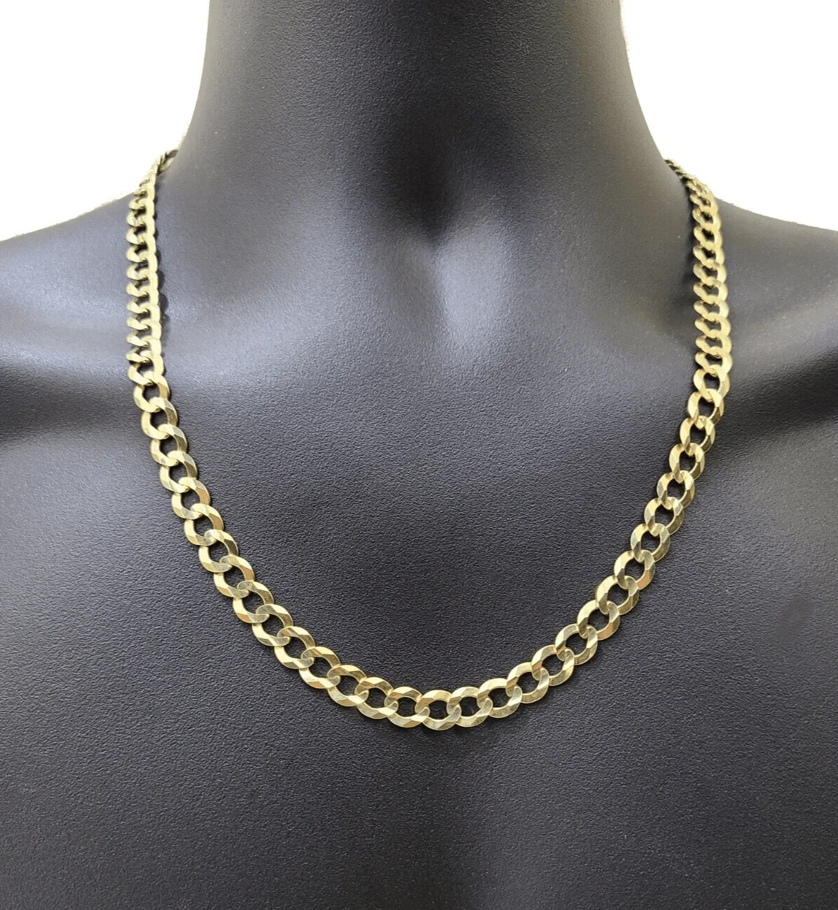 10k Solid Yellow Gold Cuban Curb Link Chain 8.5mm Necklace 22'' Lobster Lock