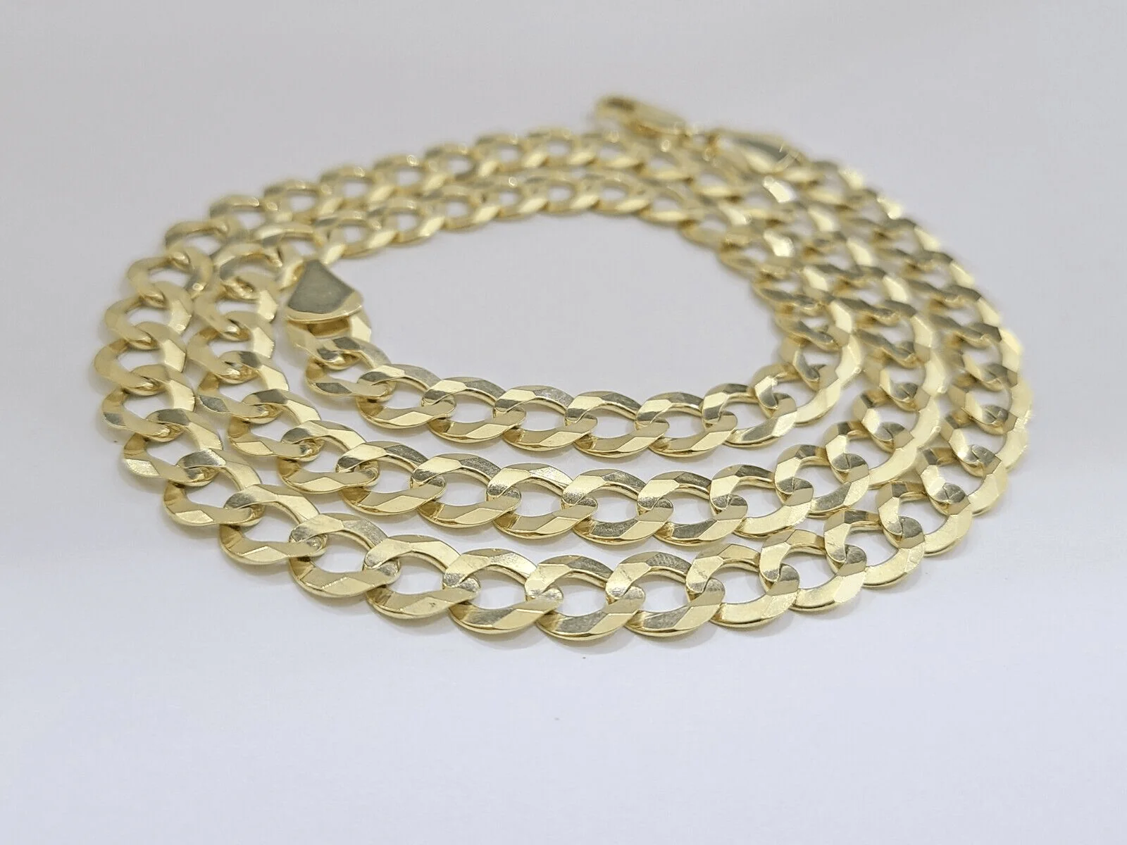 10k Solid Yellow Gold Cuban Curb Link Chain 8.5mm Necklace 22'' Lobster Lock - Image 3