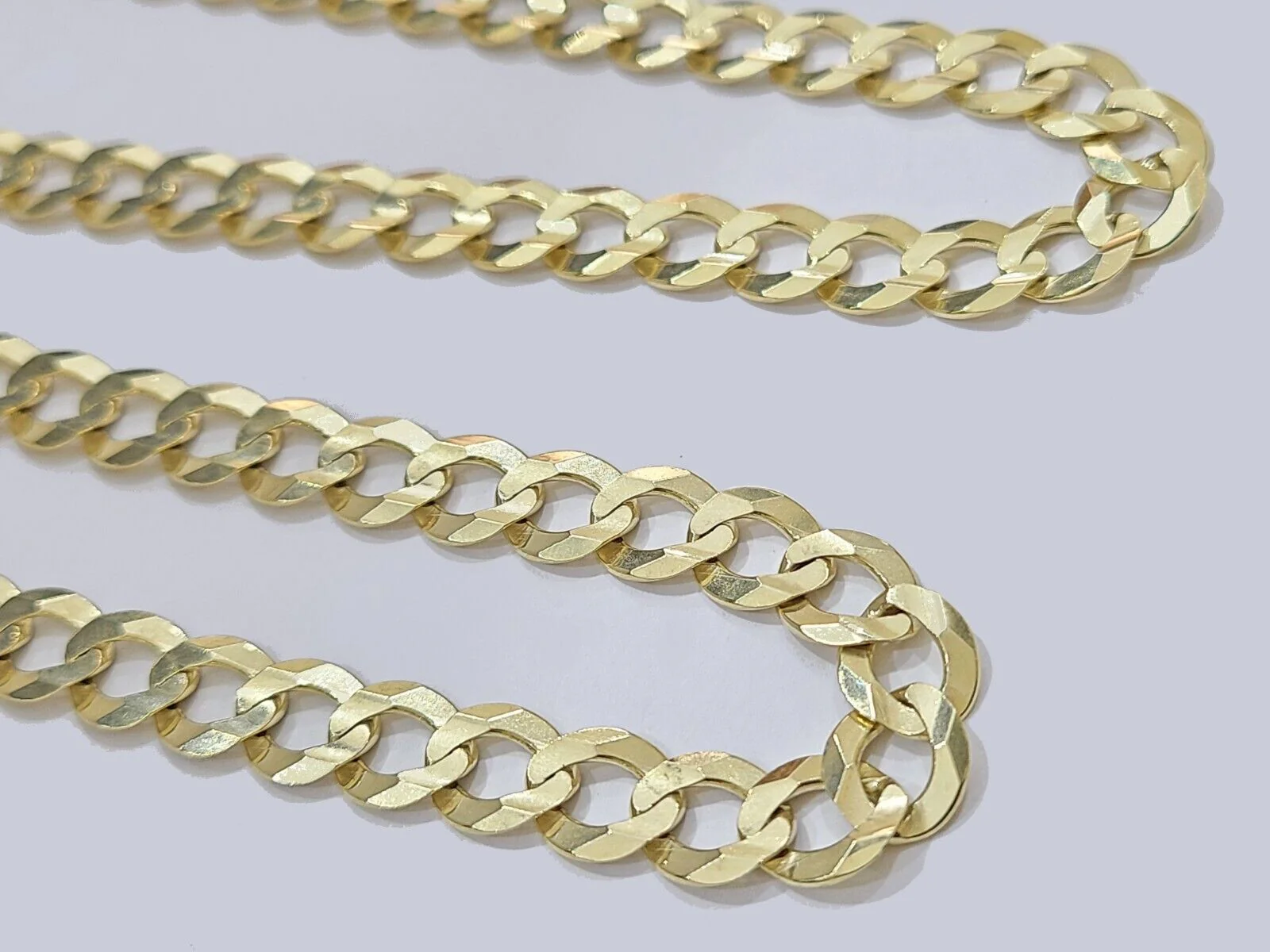 10k Solid Yellow Gold Cuban Curb Link Chain 8.5mm Necklace 22'' Lobster Lock - Image 4