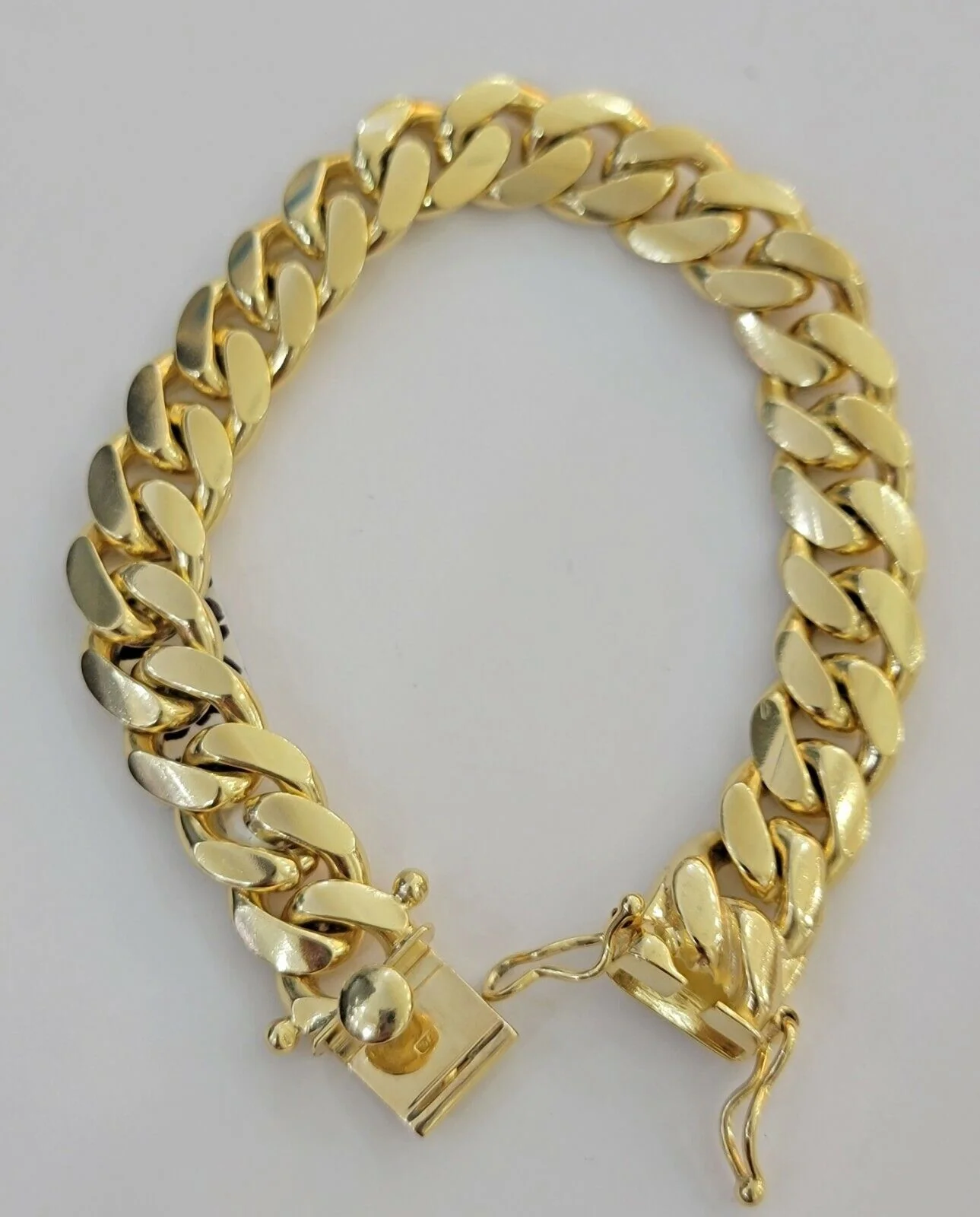 10k solid Yellow Gold Miami Cuban Bracelet 12.5 mm Link 8 inch Men's REAL 10kt - Image 2