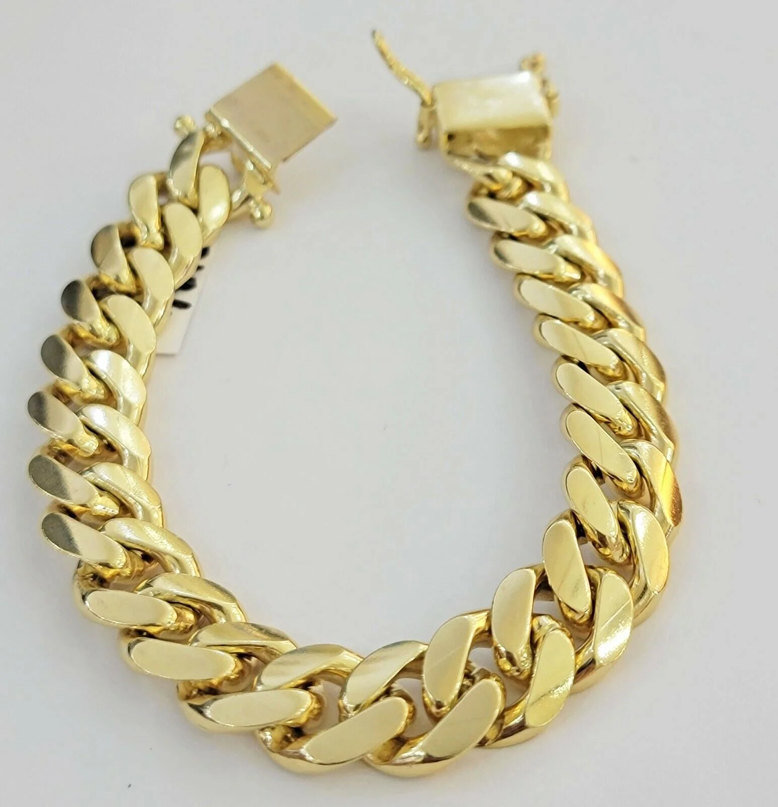 10k solid Yellow Gold Miami Cuban Bracelet 12.5 mm Link 9" inch Men's REAL 10kt - Image 2