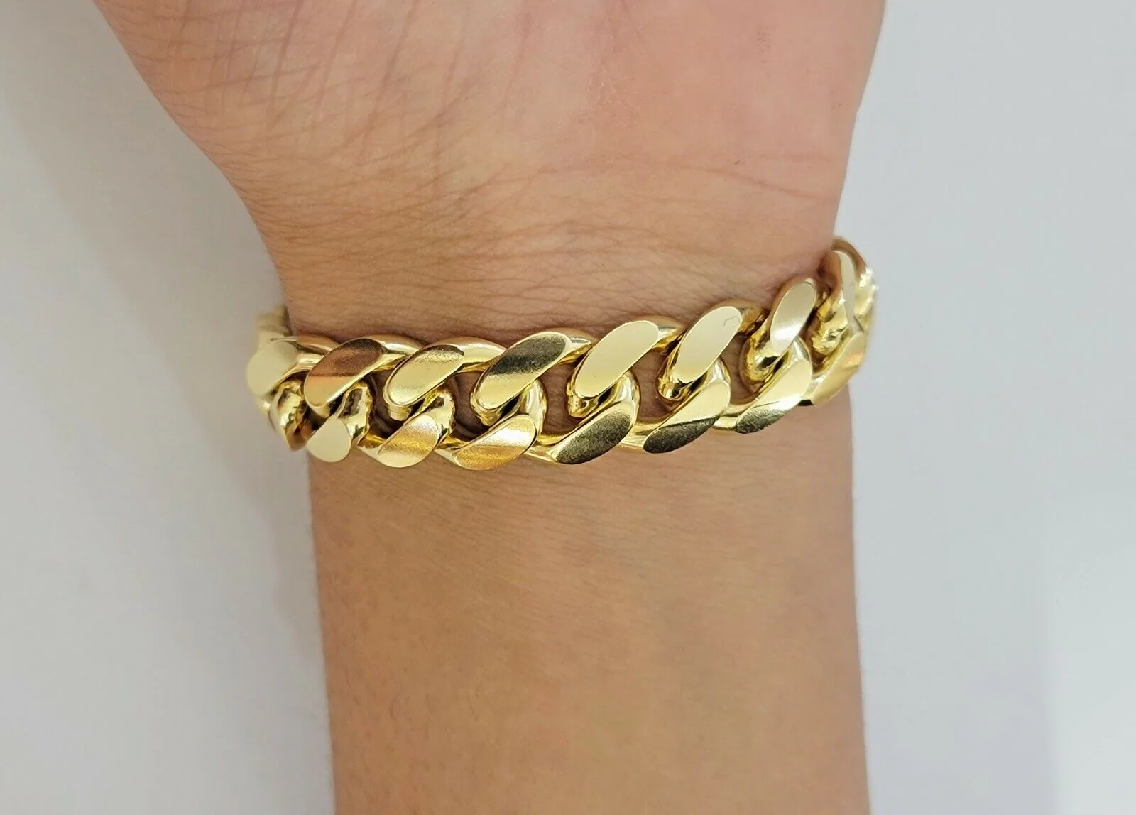 10k solid Yellow Gold Miami Cuban Bracelet 12.5 mm Link 9" inch Men's REAL 10kt - Image 4