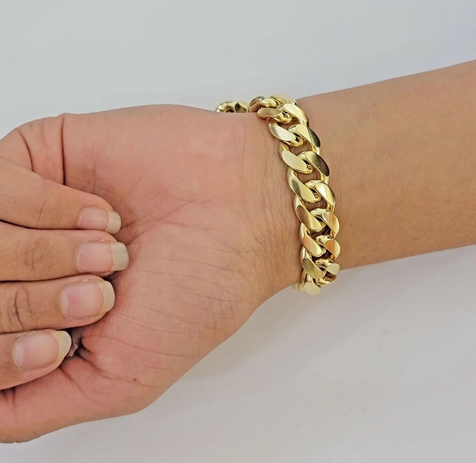 10k solid Yellow Gold Miami Cuban Bracelet 12.5 mm Link 9" inch Men's REAL 10kt - Image 5