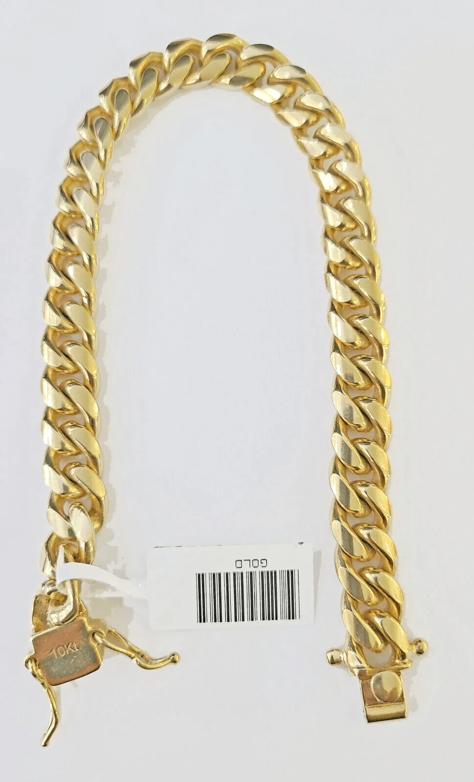 10k Solid Yellow Gold Miami Cuban Bracelet Size 8.5mm 8inches Men Women - Image 2