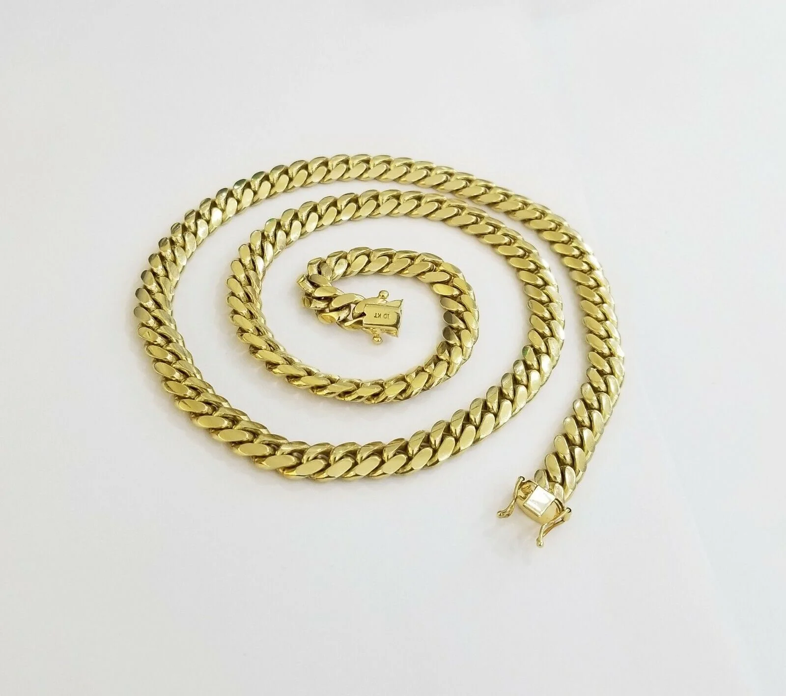 10K SOLID Yellow Gold Miami Cuban Chain 8mm 24" Inch men's Real gold 10kt - Image 3