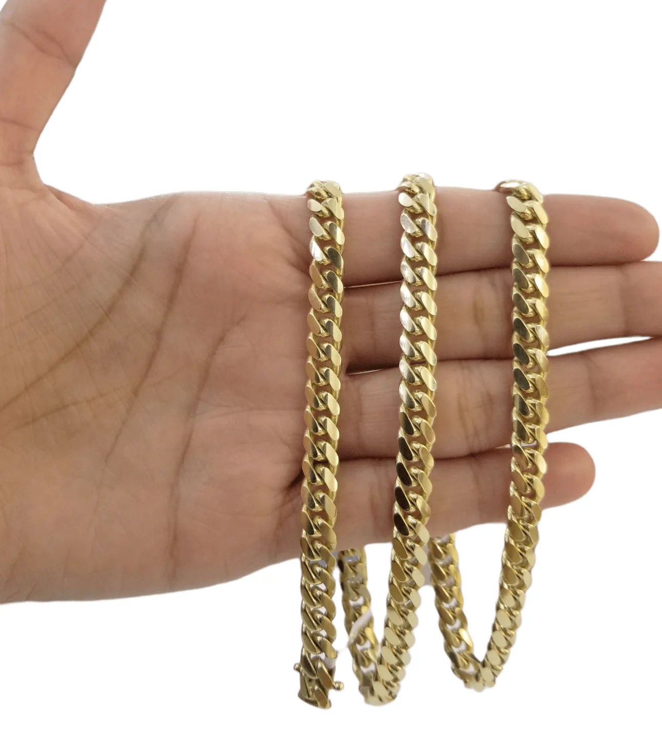10K SOLID Yellow Gold Miami Cuban Link Chain 26 Inch 7mm Box Lock Necklace Real - Image 2