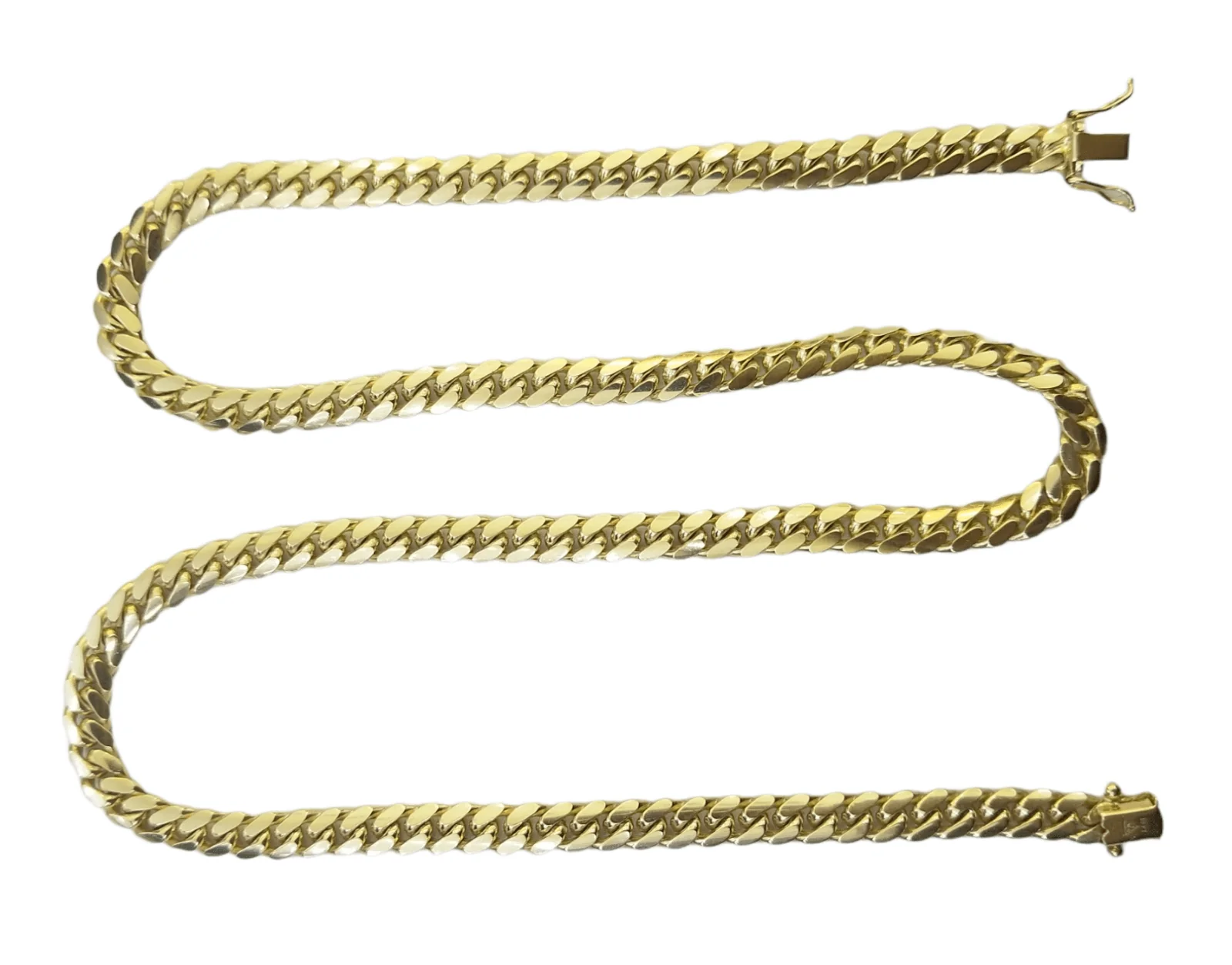 10K SOLID Yellow Gold Miami Cuban Link Chain 26 Inch 7mm Box Lock Necklace Real - Image 4