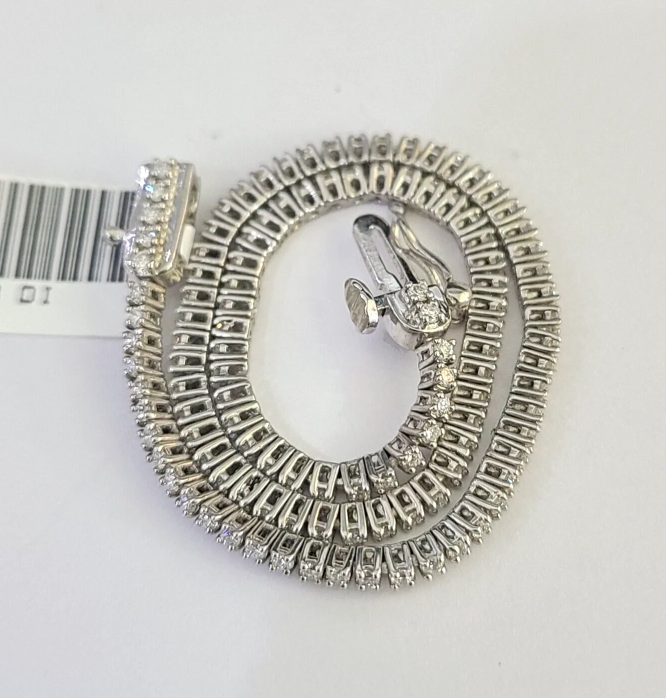 10K Sterling Silver Diamond Bracelet Women Ladies 7" REAL Genuine 925 - Image 3