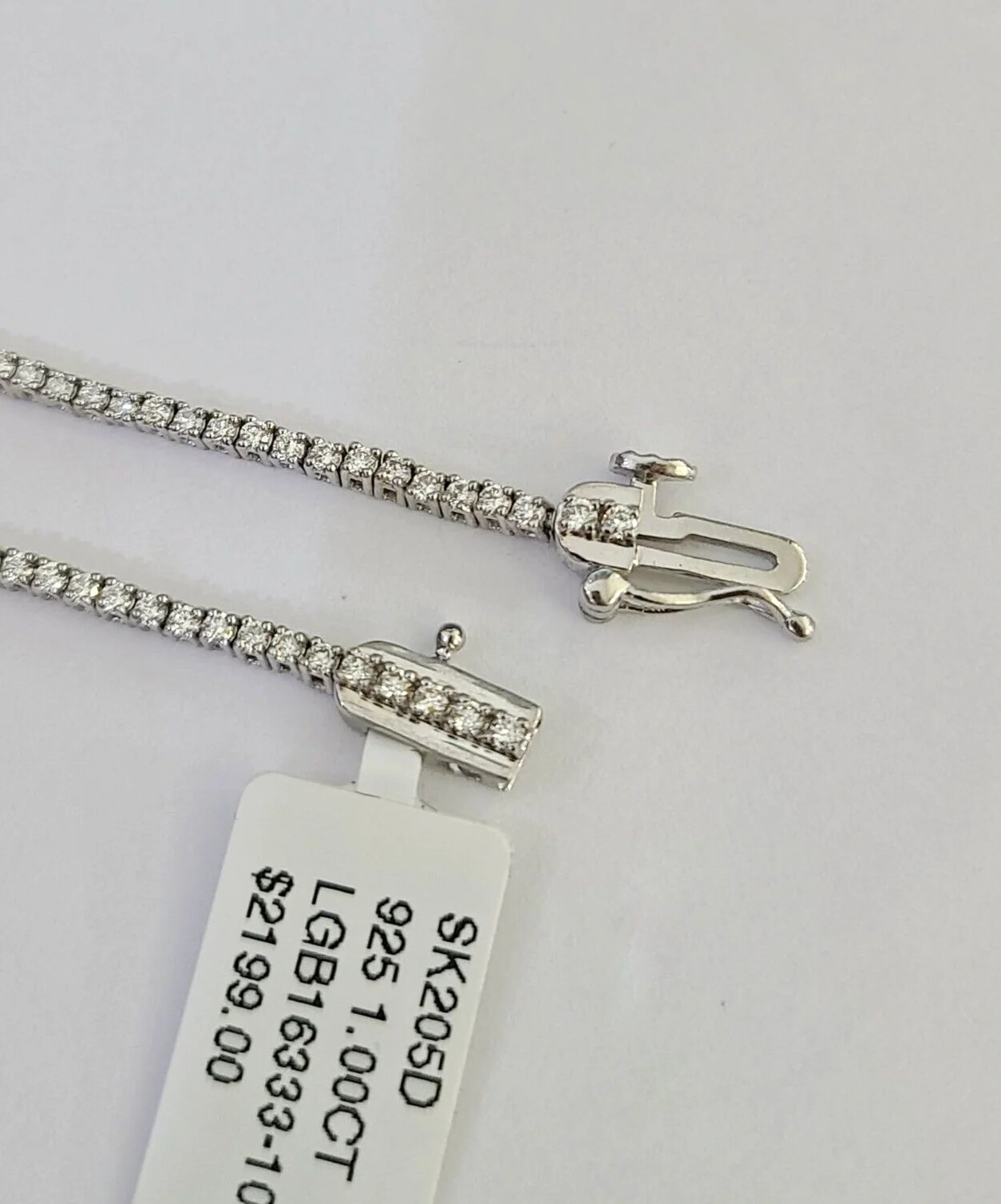 10K Sterling Silver Diamond Bracelet Women Ladies 7" REAL Genuine 925 - Image 4