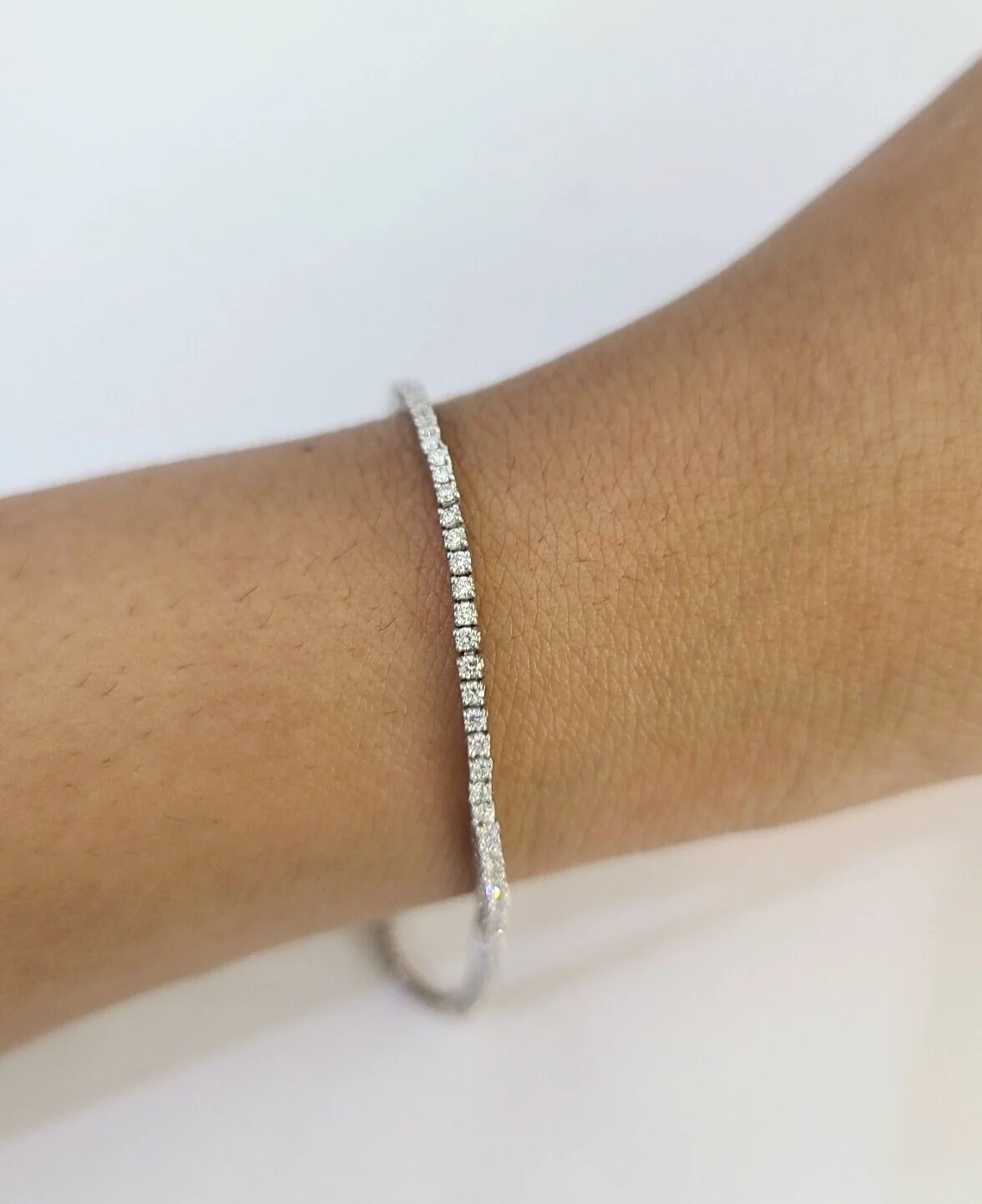 10K Sterling Silver Diamond Bracelet Women Ladies 7" REAL Genuine 925 - Image 5
