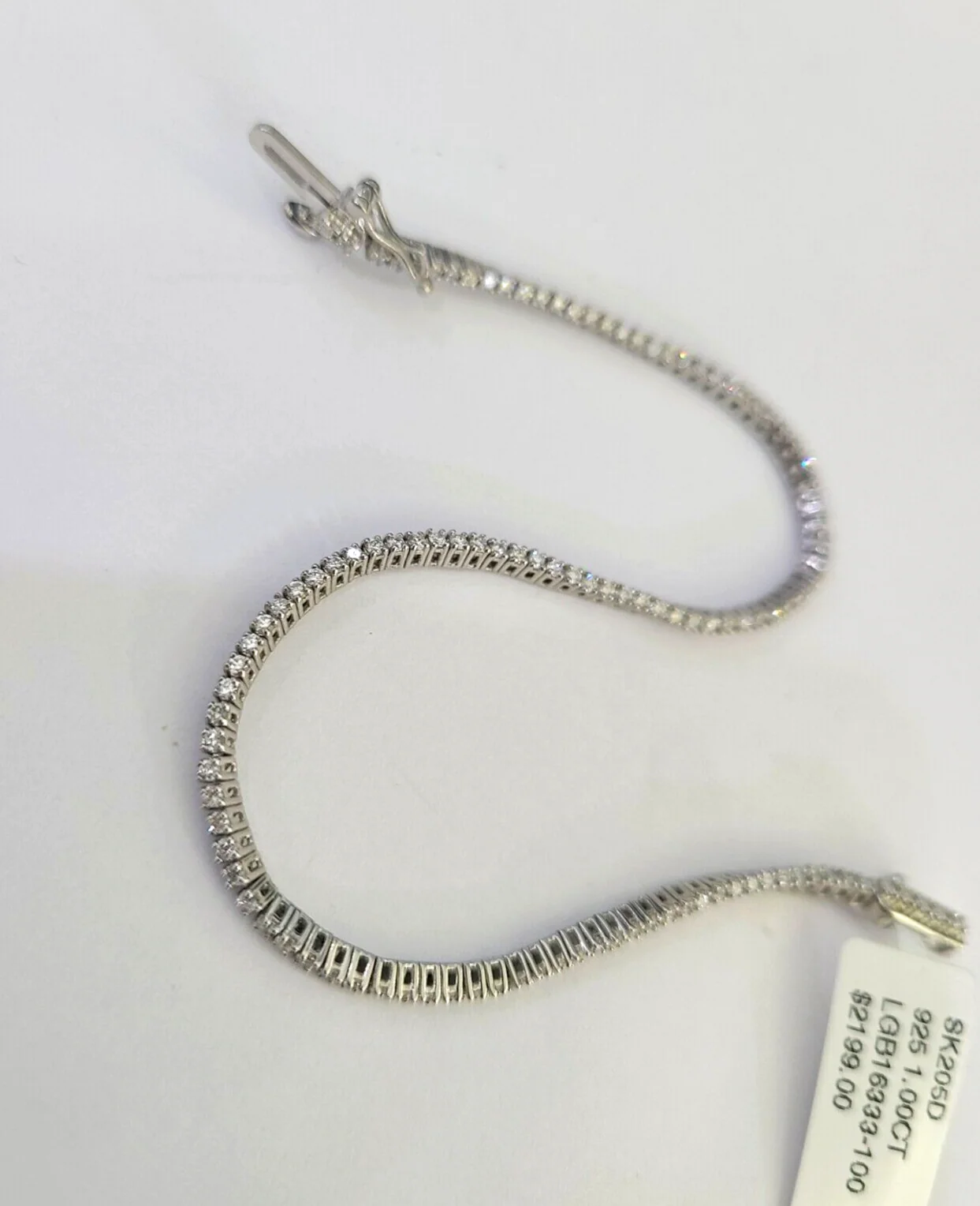 10K Sterling Silver Diamond Bracelet Women Ladies 7" REAL Genuine 925 - Image 7