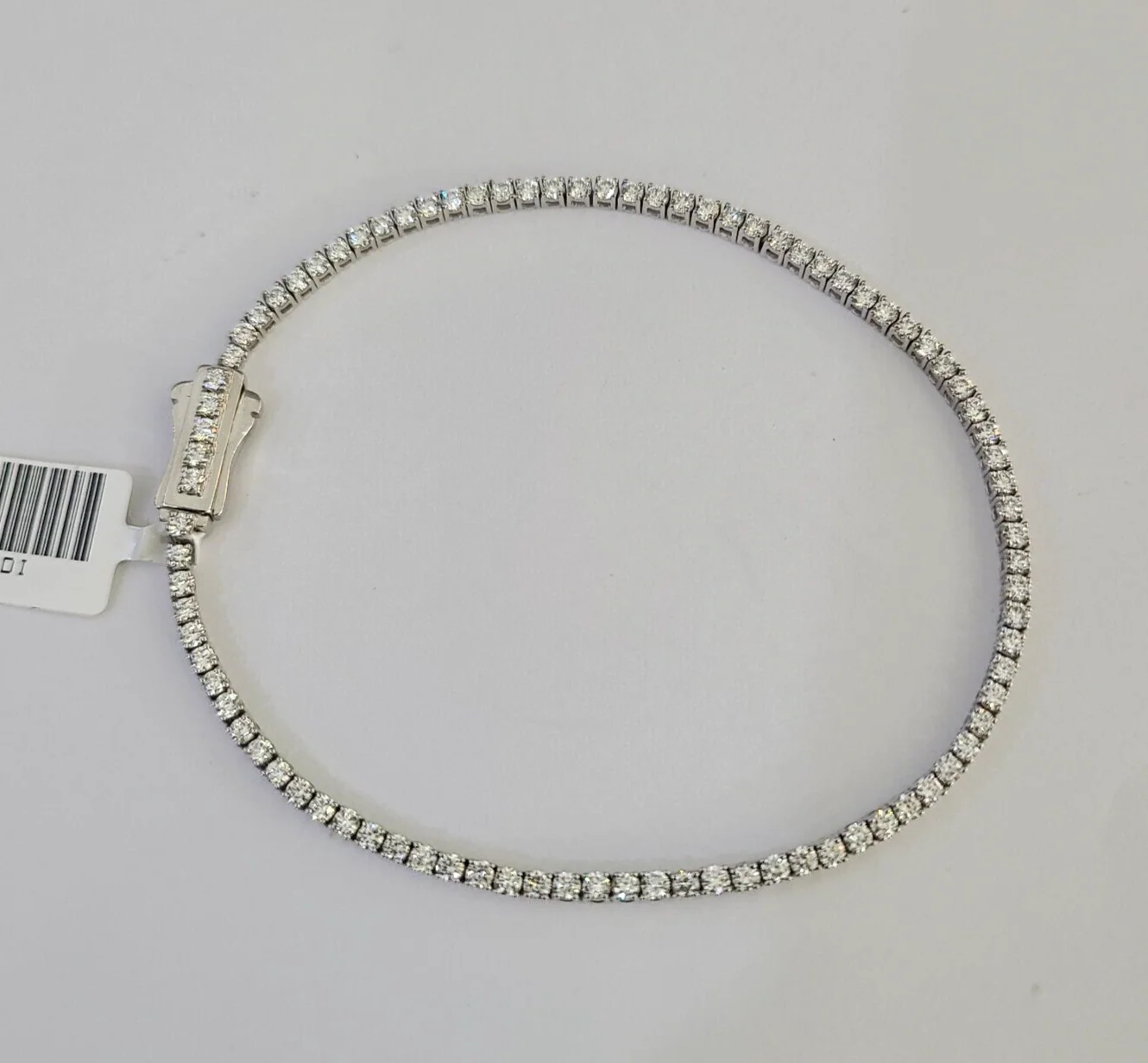 10K Sterling Silver Diamond Bracelet Women Ladies 7" REAL Genuine 925 - Image 2