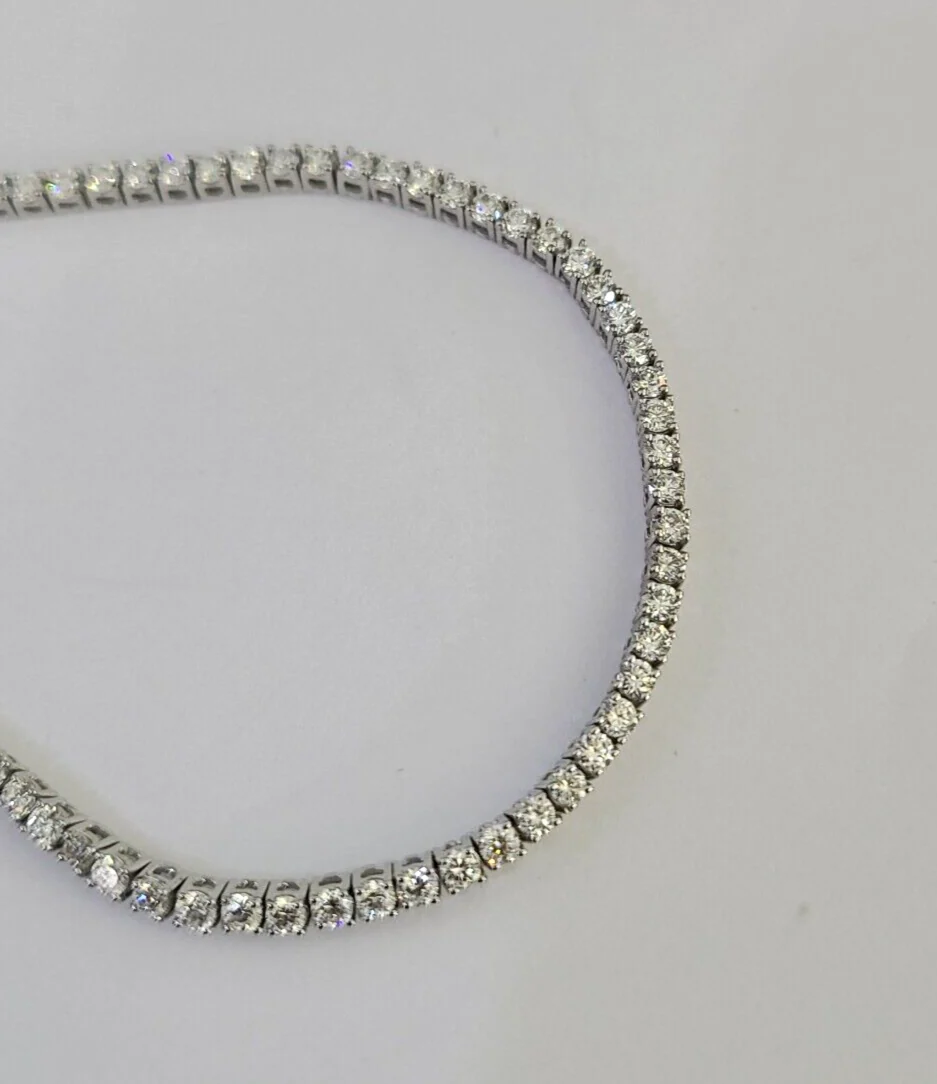 10K Sterling Silver Diamond Bracelet Women Ladies 7" REAL Genuine 925 - Image 6