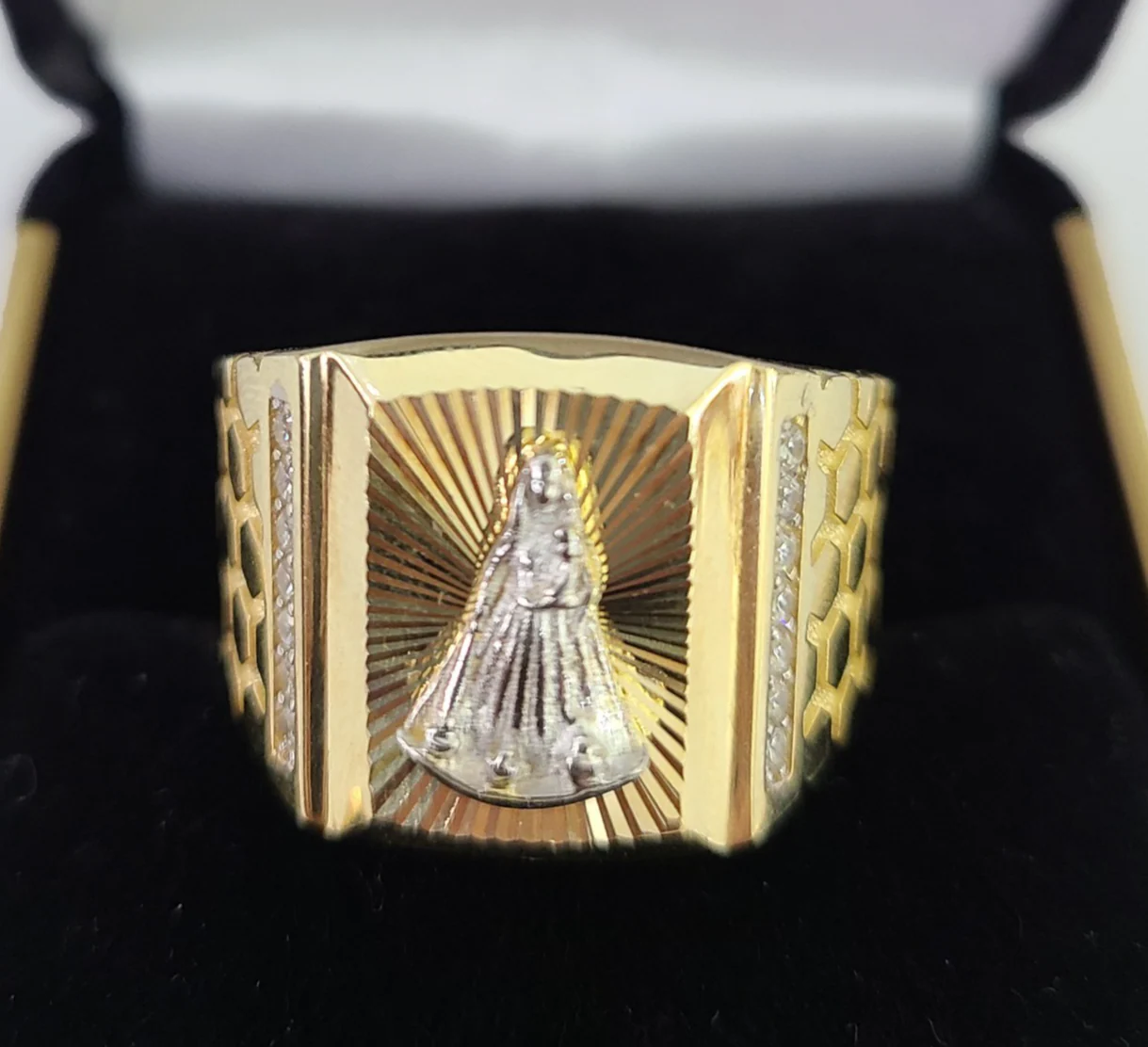 10k Virgin Mary Ring Casual Band Yellow Gold Genuine Brand New Religious All Sizes - Image 7