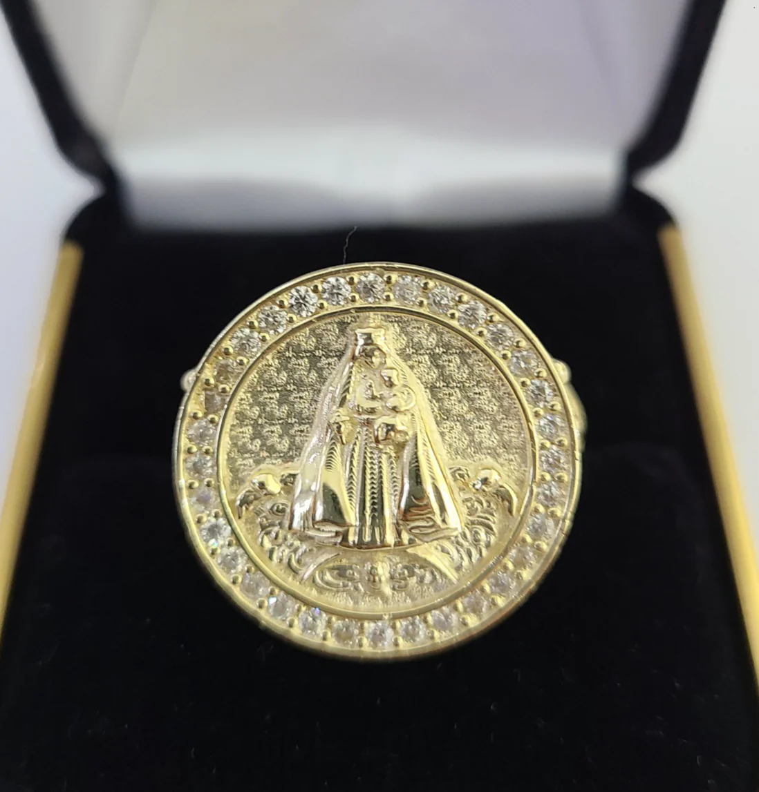 10k Virgin Mary Ring Casual Band Yellow Gold Genuine Brand New Religious All Sizes
