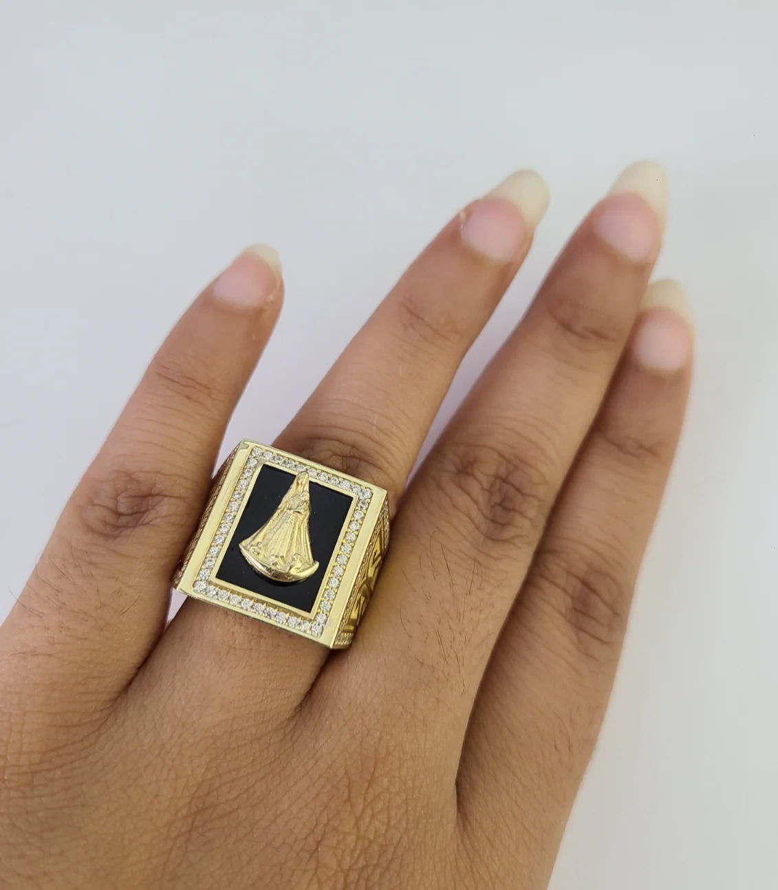 10k Virgin Mary Ring Casual Band Yellow Gold Genuine Brand New Religious All Sizes - Image 7