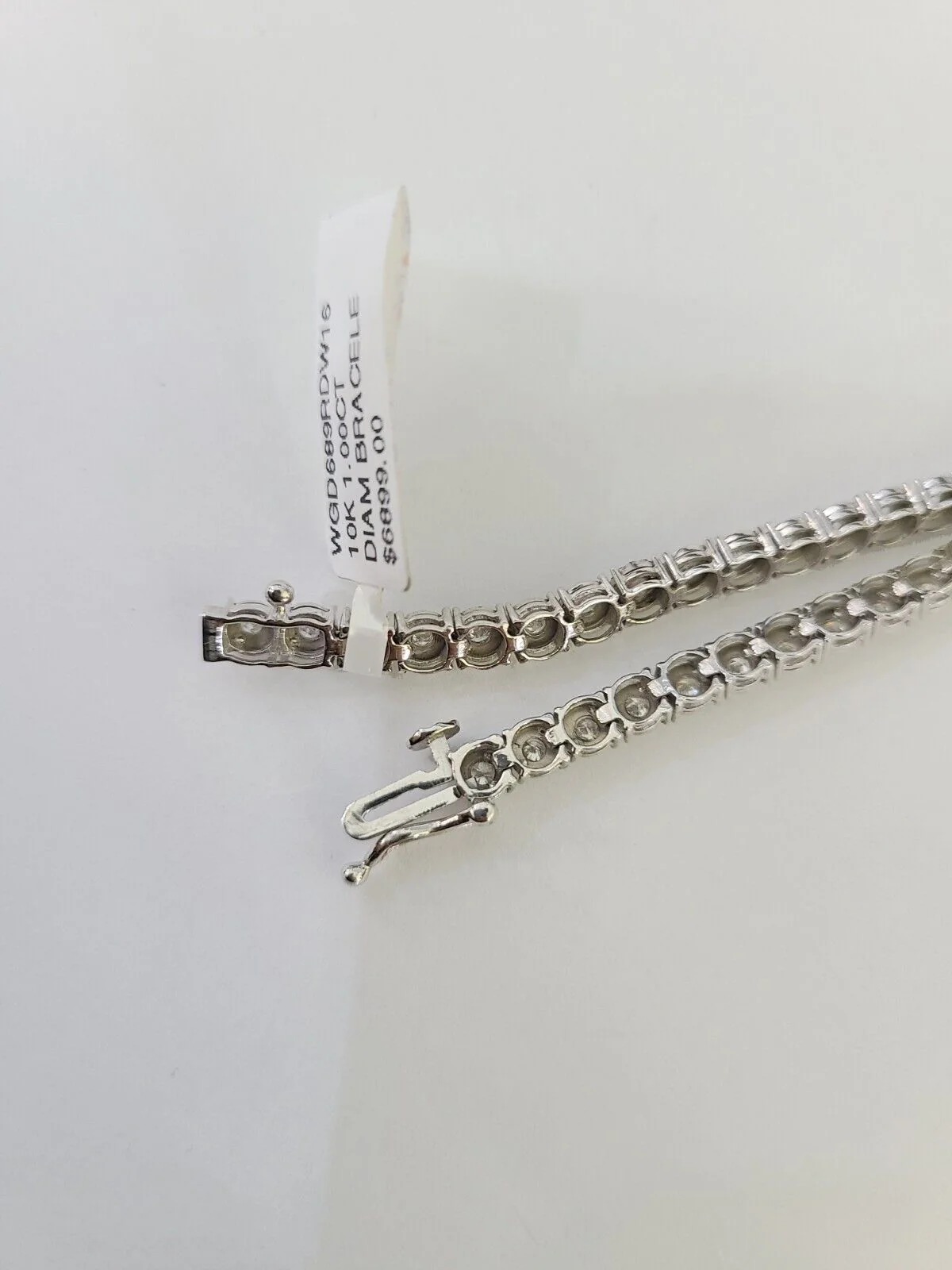 10K White Gold Diamond Bracelet Women Ladies 7" REAL Genuine Gold - Image 5