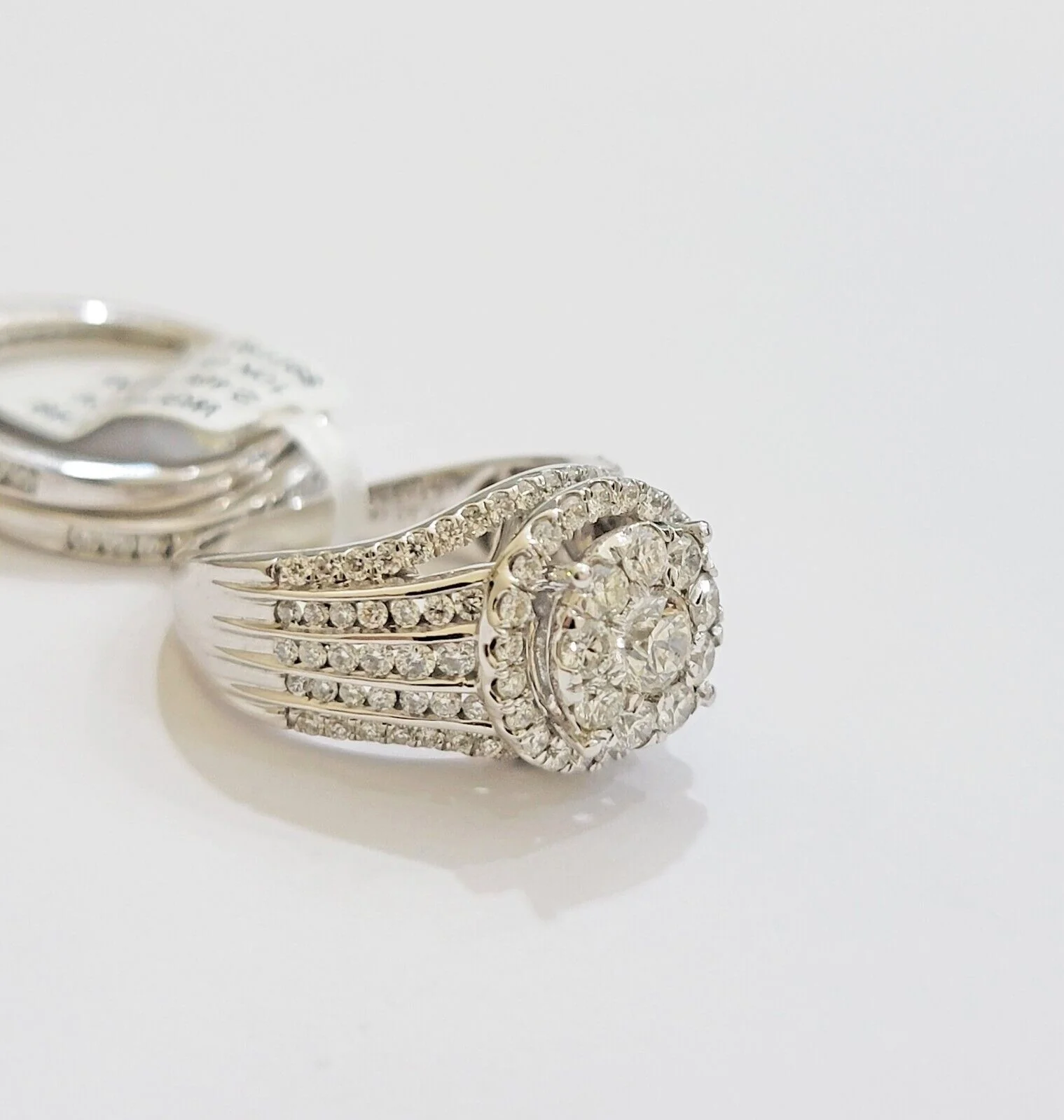 10k White Gold Diamond Ring & Band Ladies 3CTW Wedding Engagement Solid REAL - Image 6