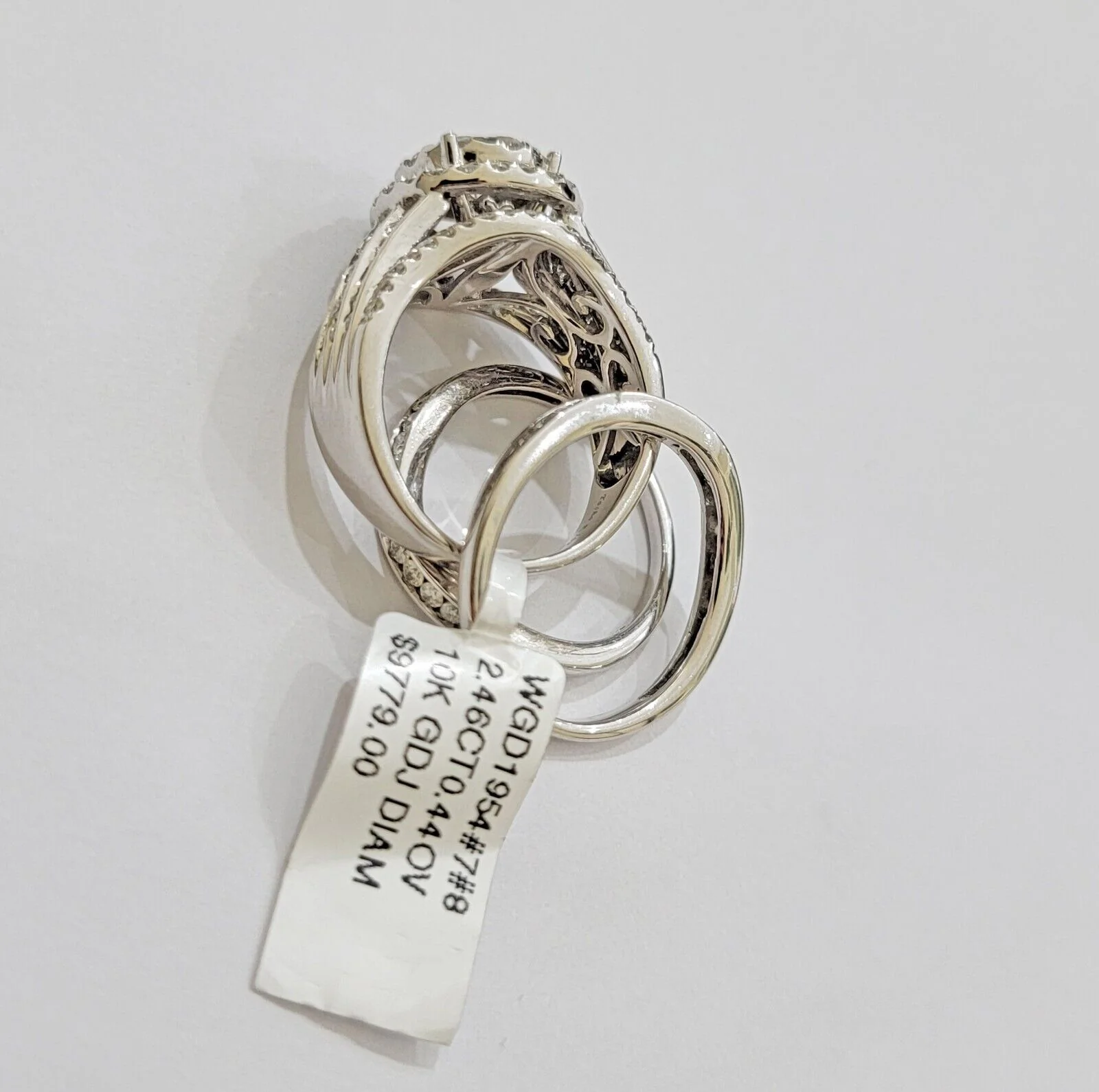 10k White Gold Diamond Ring Band Set Ladies 3CTW Wedding Engagement Solid REAL - Image 2