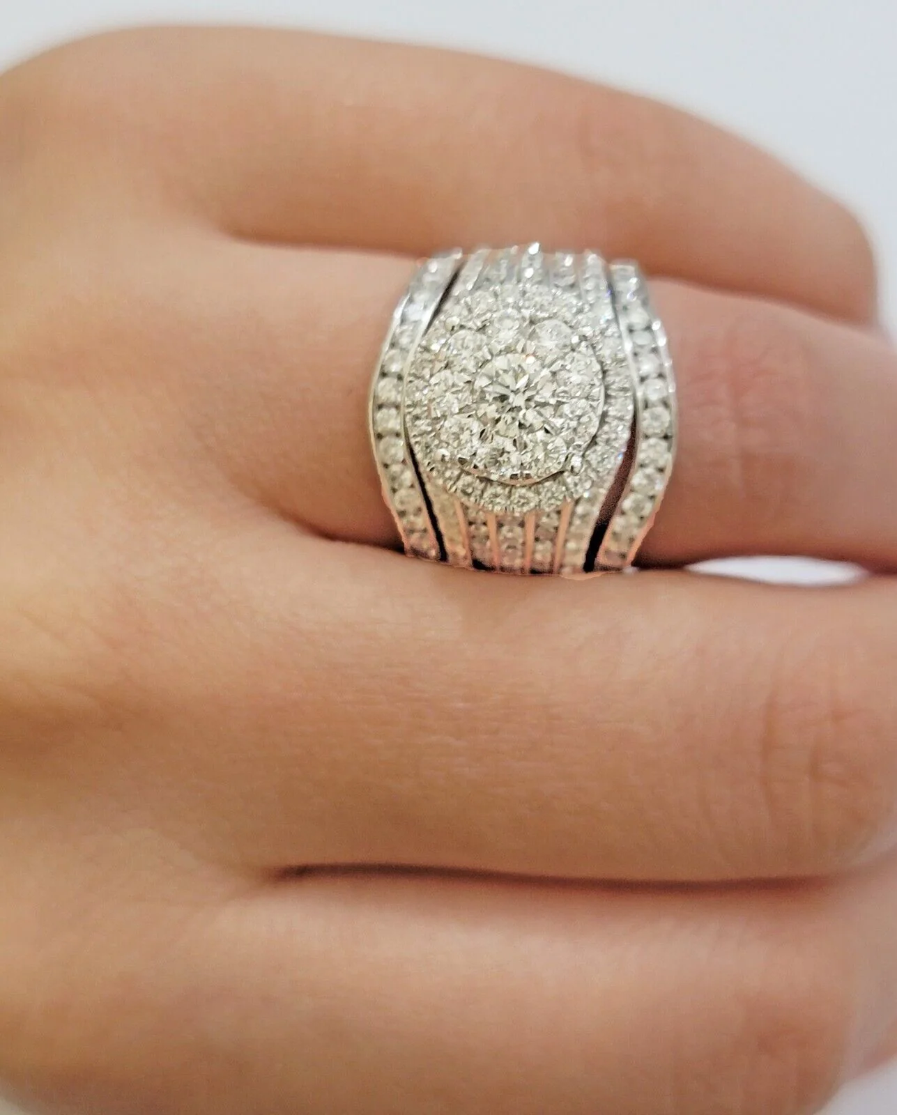 10k White Gold Diamond Ring Band Set Ladies 3CTW Wedding Engagement Solid REAL - Image 7