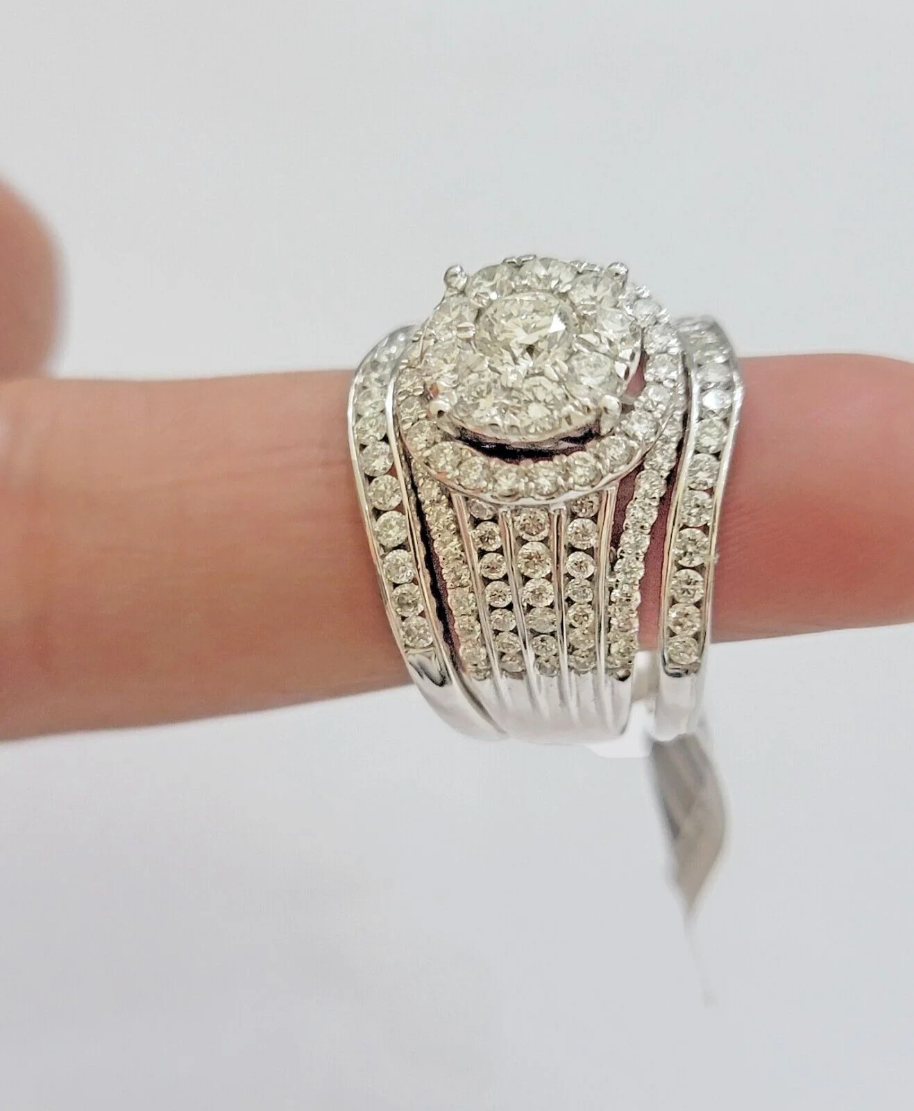 10k White Gold Diamond Ring Band Set Ladies 3CTW Wedding Engagement Solid REAL - Image 8