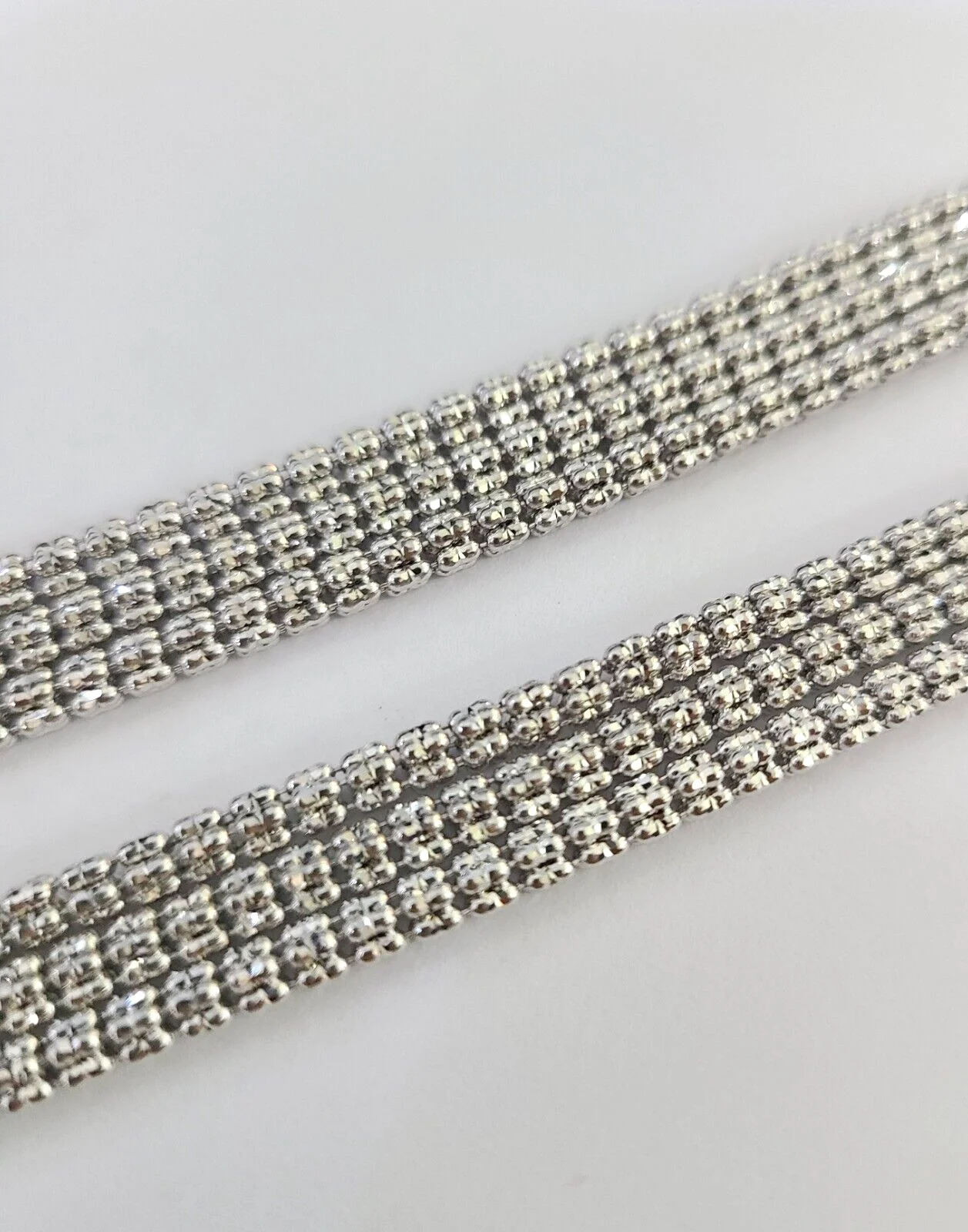 10k White Gold Iced Chain 3.5mm Diamond Cut Necklace 20" 22" 24" 10Kt - Image 5