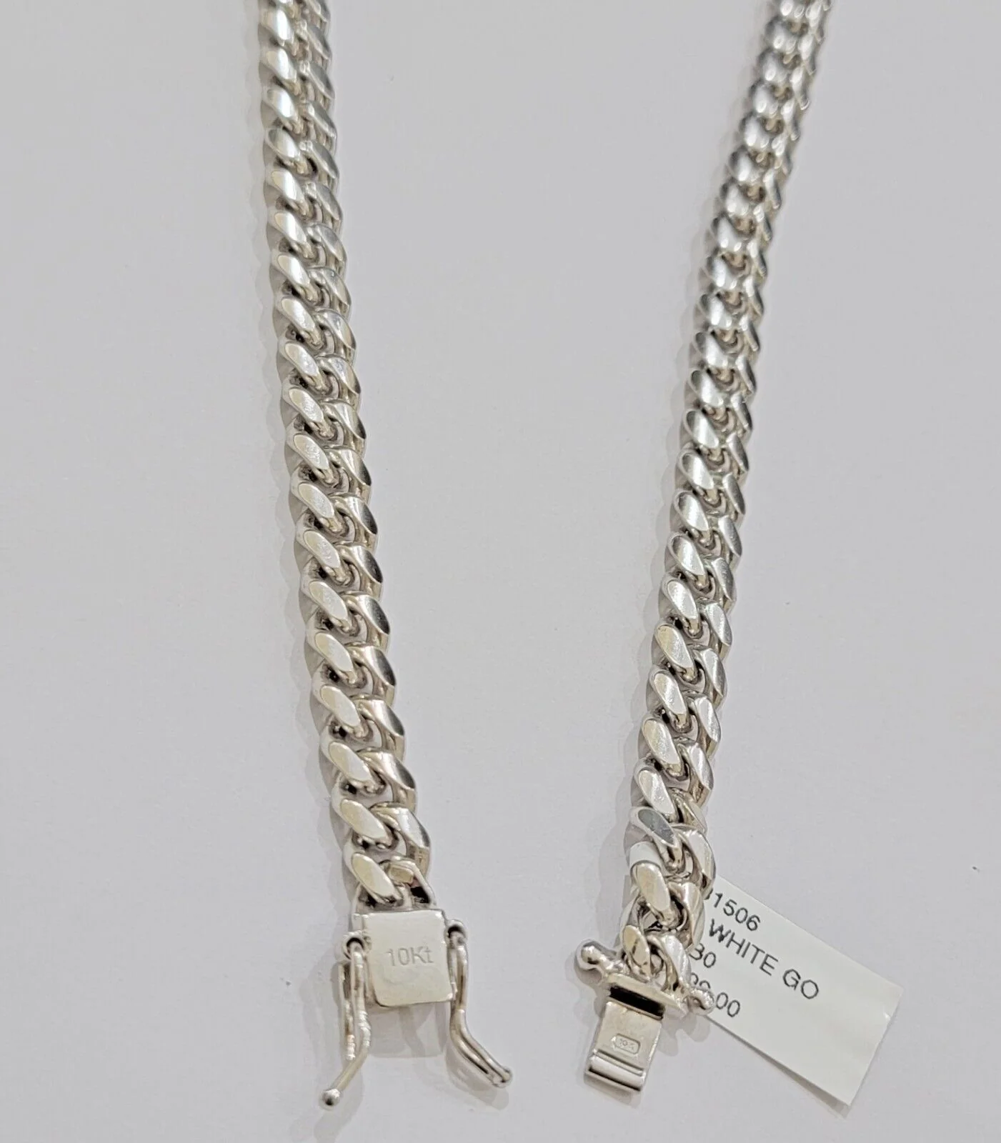 10k White Gold Miami Cuban Link Chain 7mm Solid Necklace 7mm  26" Inch SOLID 10k - Image 4