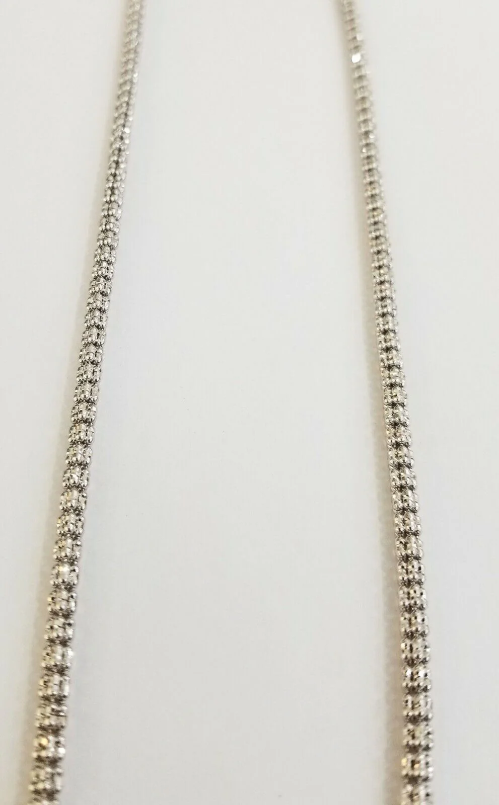 10k white Gold Tennis Chain 24" 4mm Diamond Cut necklace Lobster Clasp Women - Image 6