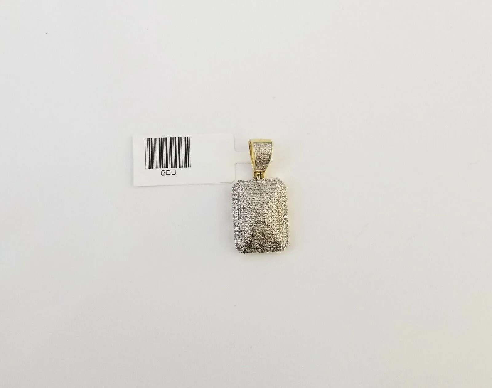 10K Yellow Gold 0.51CT Real Diamond Pillow Charm With 3mm 24" gold rope chain - Image 7