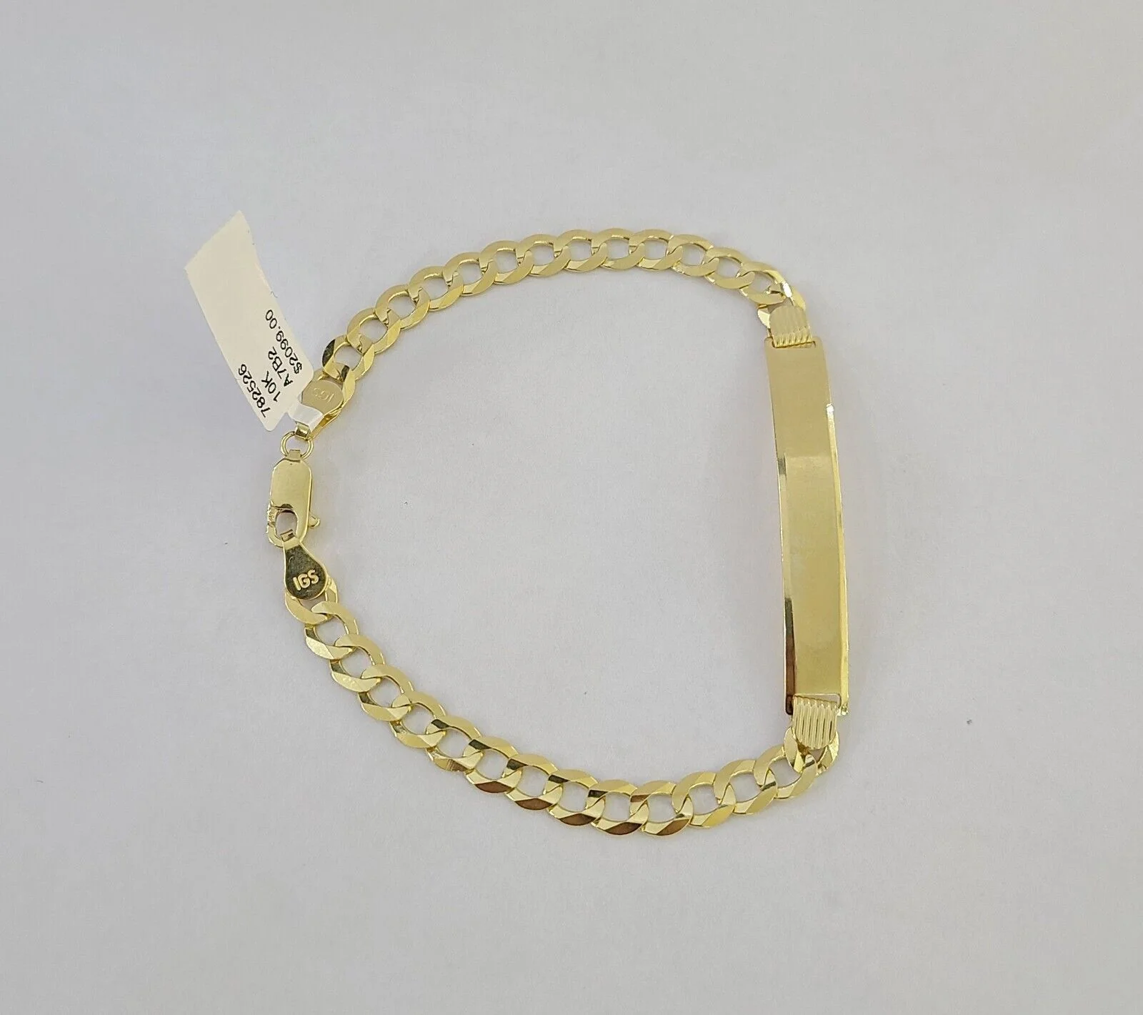 10k Yellow Gold 8" Inch Cuban Link ID Bracelet 6mm Lobster Clasp Real 10Kt - Image 3