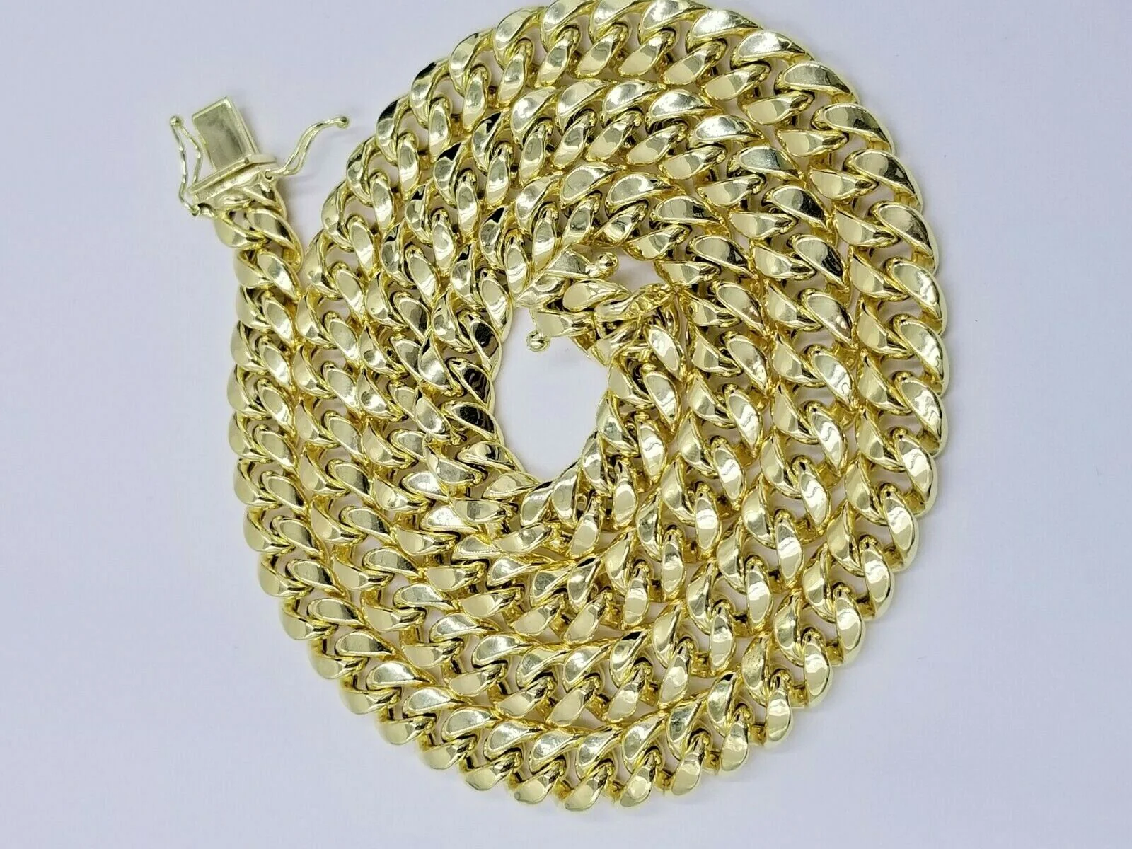 10K Yellow Gold 8mm Real Miami Cuban Link Chain Pendant Necklace Box Lock 18-30" - Image 2