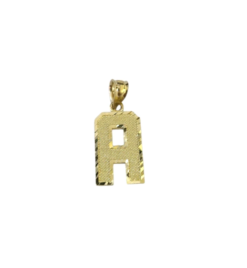10K Yellow Gold A Initial Charm Pendant Alphabet Real 10kt Men Women - Image 3
