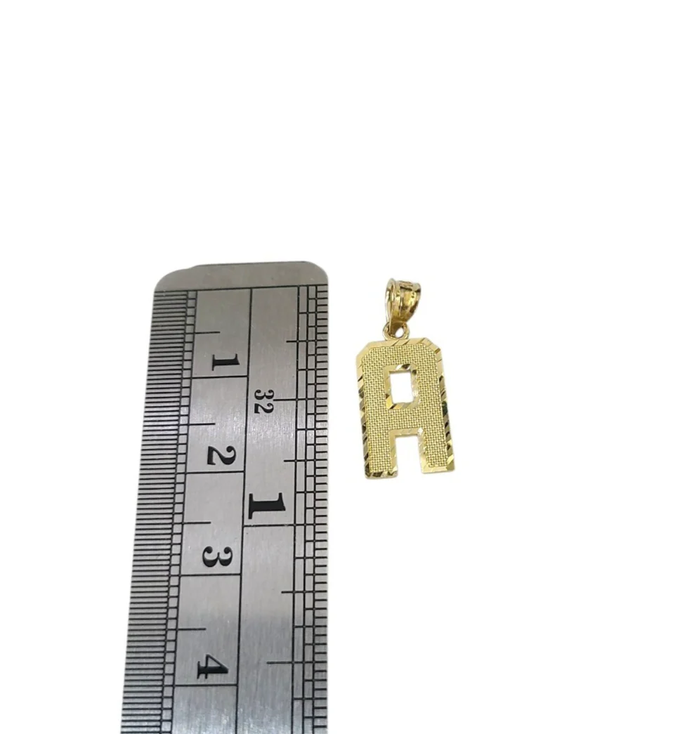 10K Yellow Gold A Initial Charm Pendant Alphabet Real 10kt Men Women - Image 4