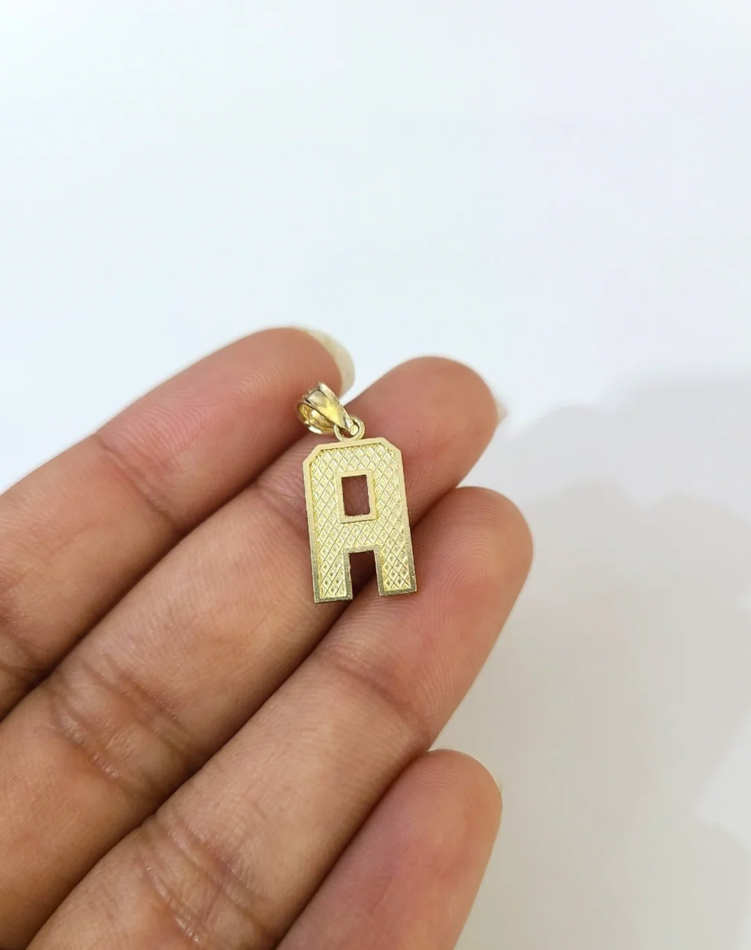 10K Yellow Gold A Initial Charm Pendant Alphabet Real 10kt Men Women - Image 5