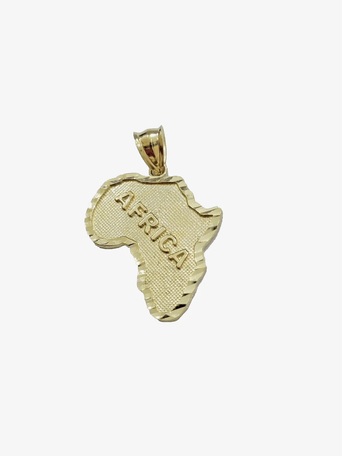 10k Yellow Gold Africa Map Charm Rope Chain 20 Inch Necklace Pendant SET - Image 10