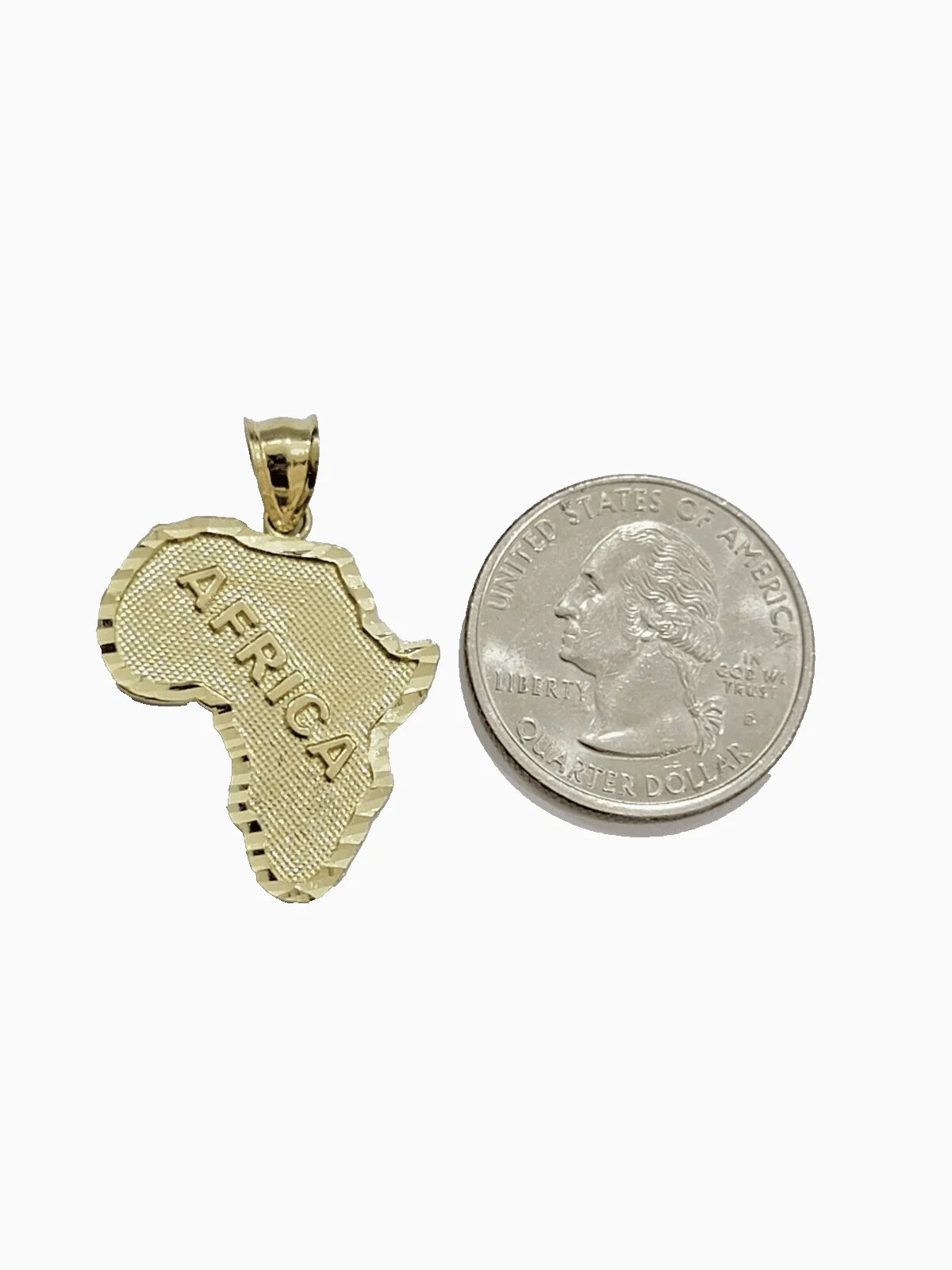 10k Yellow Gold Africa Map Charm Rope Chain 20 Inch Necklace Pendant SET - Image 12
