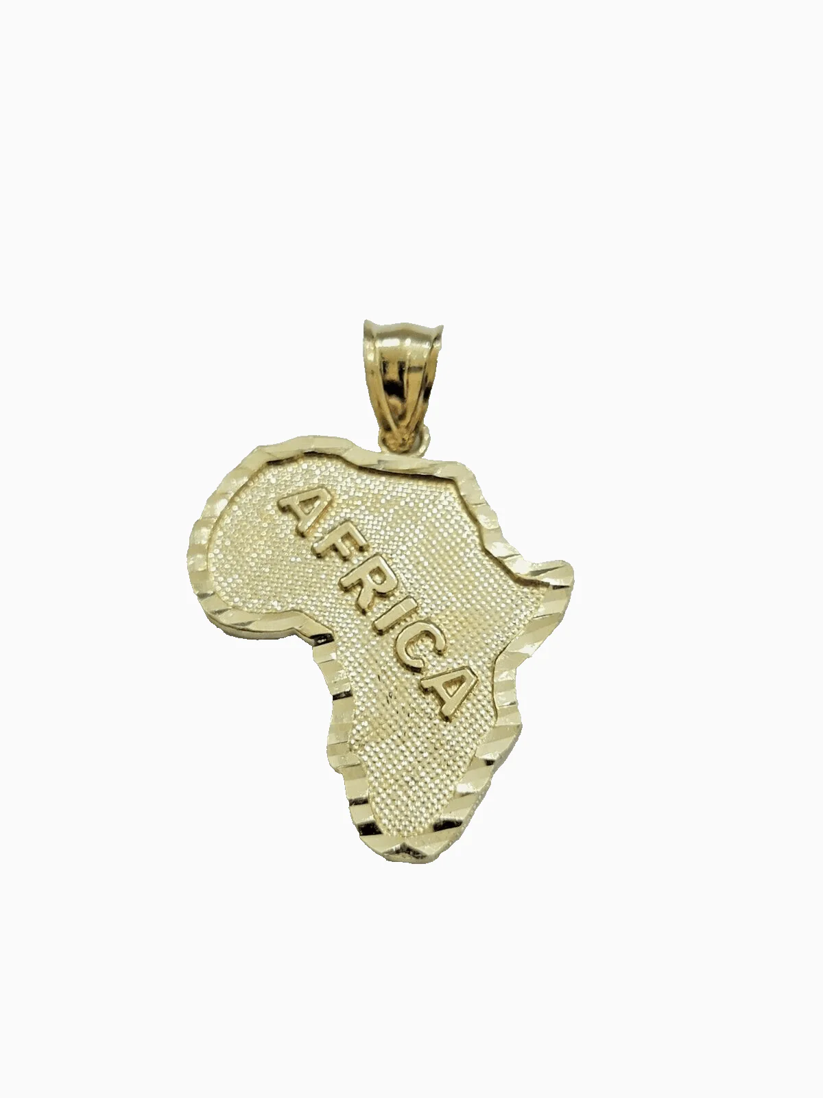 10k Yellow Gold Africa Map Charm Rope Chain 20 Inch Necklace Pendant SET - Image 9