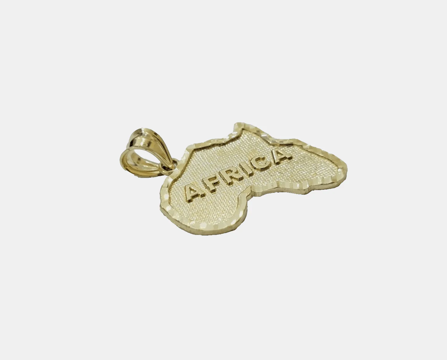 10k Yellow Gold Africa Map Charm Rope Chain 24 Inch Necklace Pendant SET - Image 11