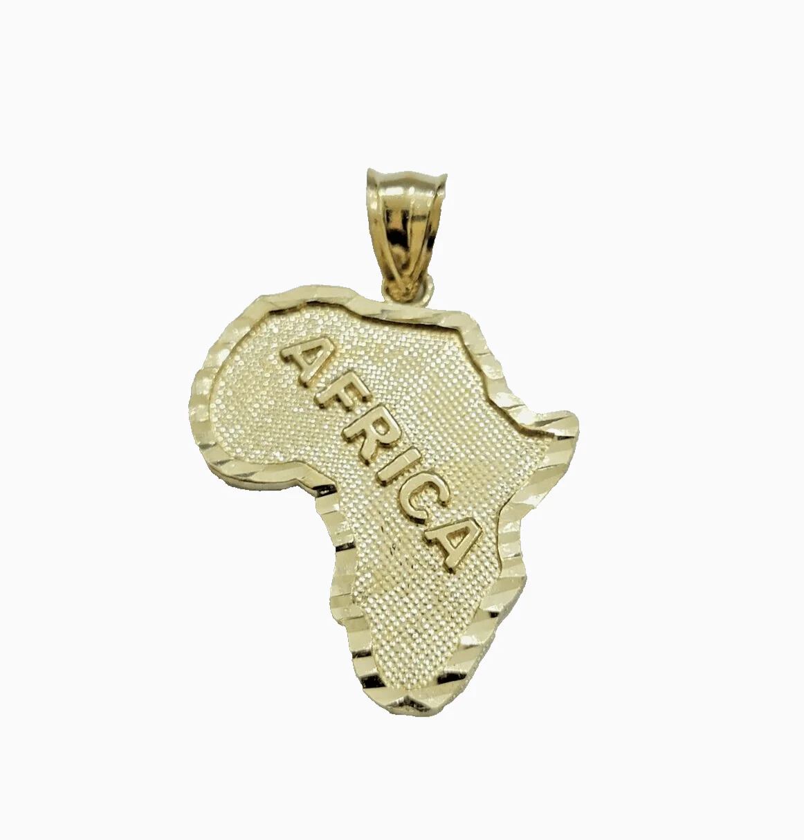 10k Yellow Gold Africa Map Charm Rope Chain 26 Inch Necklace Pendant SET - Image 11