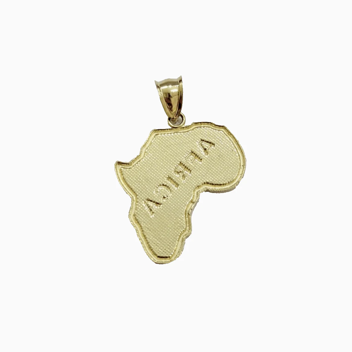 10k Yellow Gold Africa Map Charm Rope Chain 26 Inch Necklace Pendant SET - Image 2