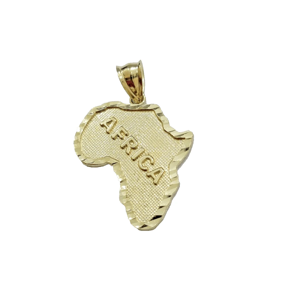 10k Yellow Gold Africa Map Charm Rope Chain 26 Inch Necklace Pendant SET - Image 9