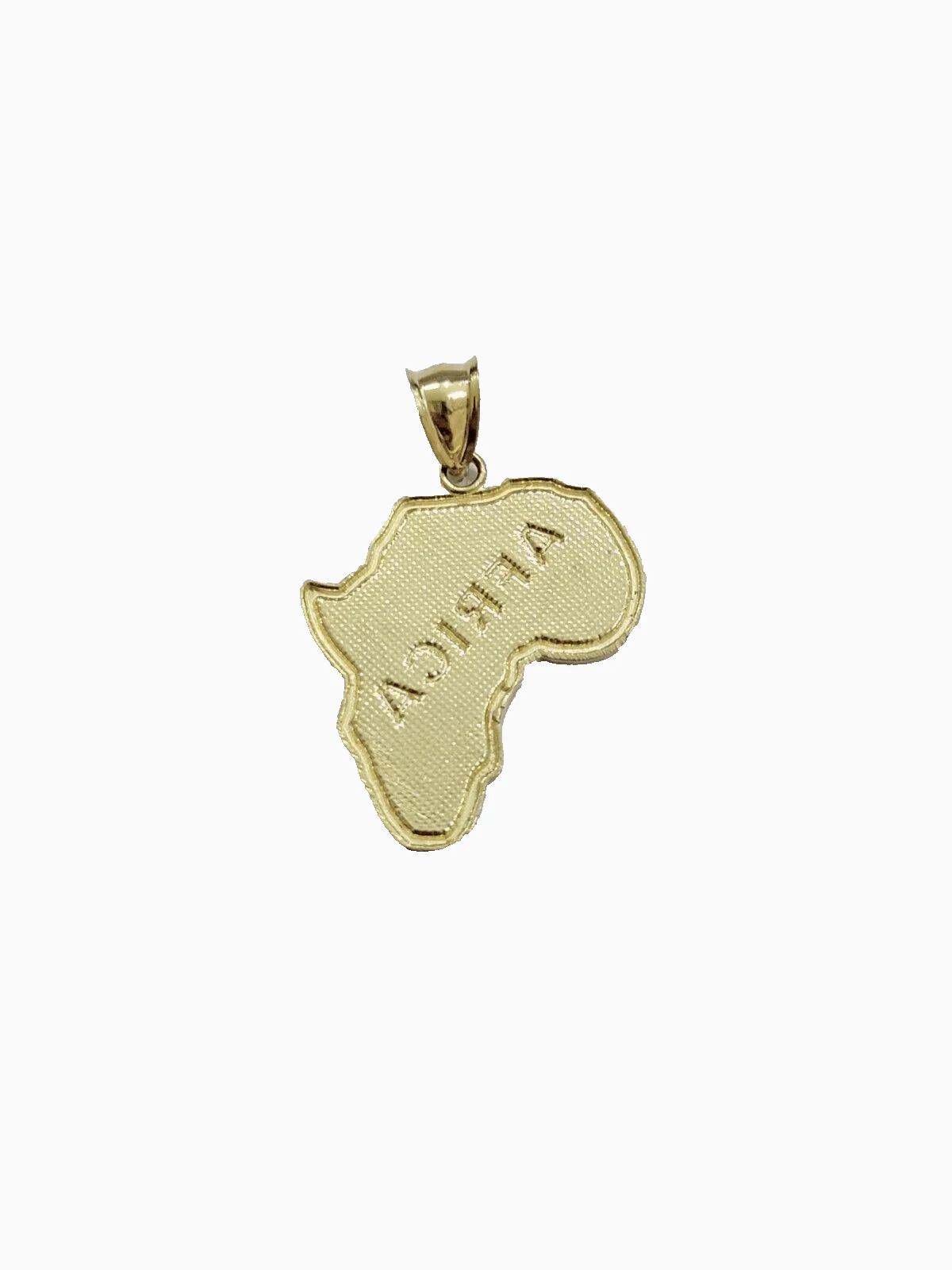 10k Yellow Gold Africa Map Miami Cuban Chain Charm Pendant 18 Inch Necklace - Image 7