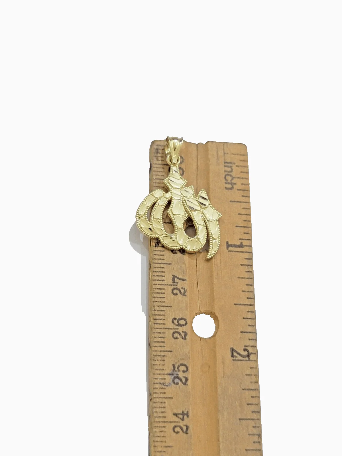 10k Yellow Gold Allah Charm Rope Chain 22 Inch Necklace 10kt Pendant Real - Image 13