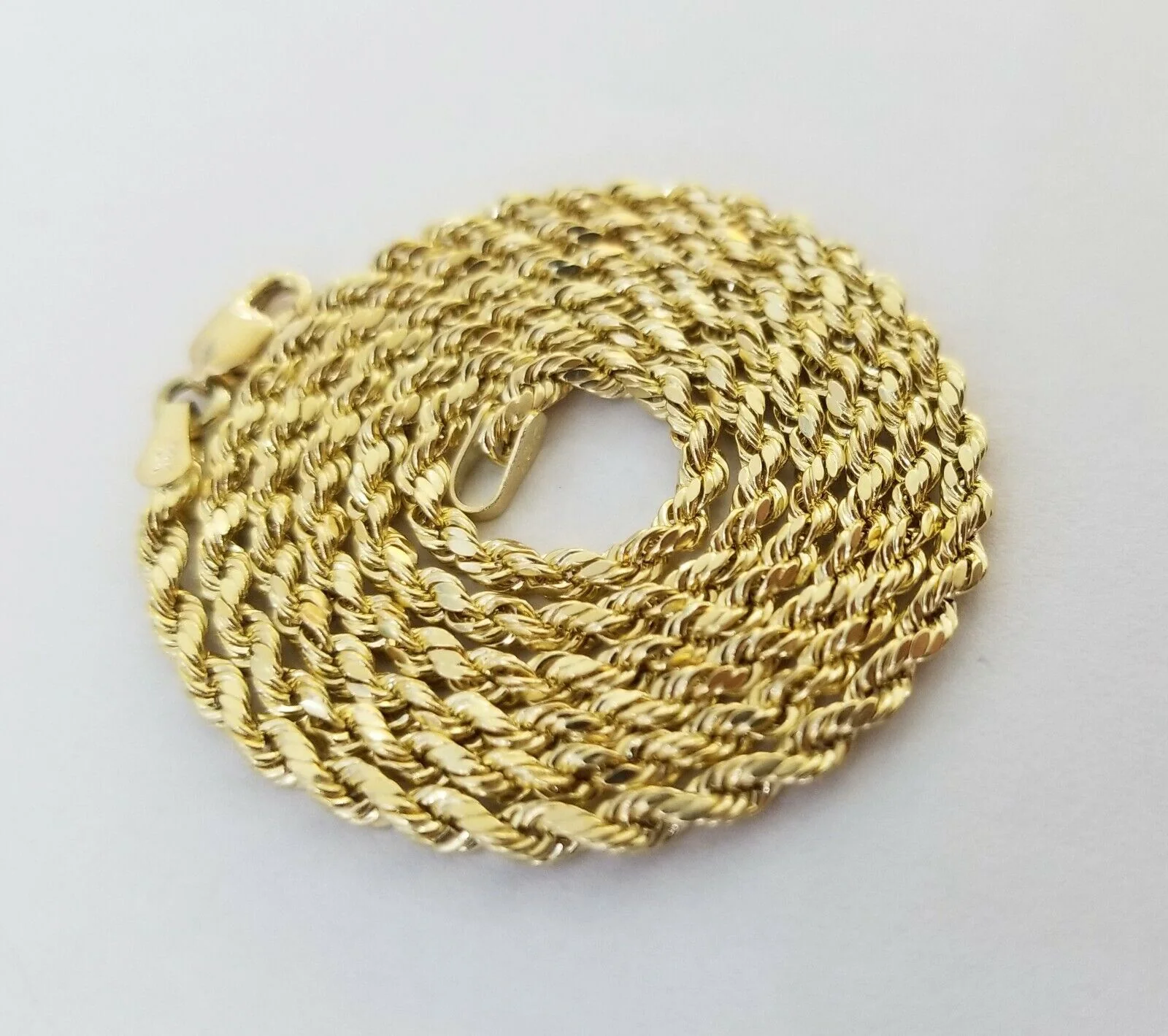 10k Yellow Gold Aztec Calendar charm 3mm rope chain Real Gold set - Image 5
